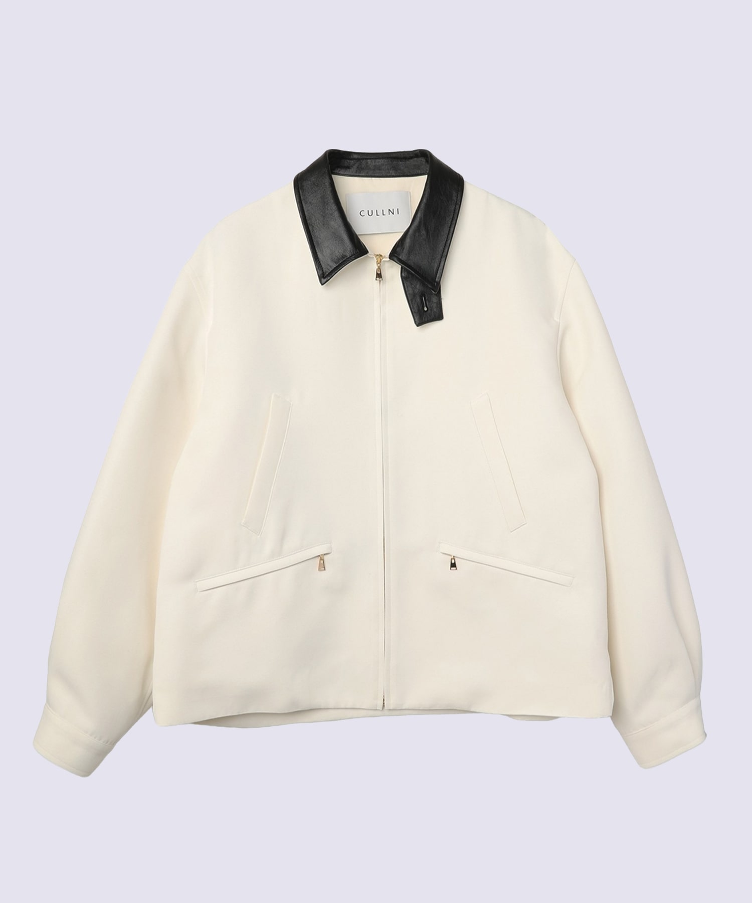 Structuerd Twill Double Cloth Leather Collar Blouson CULLNI