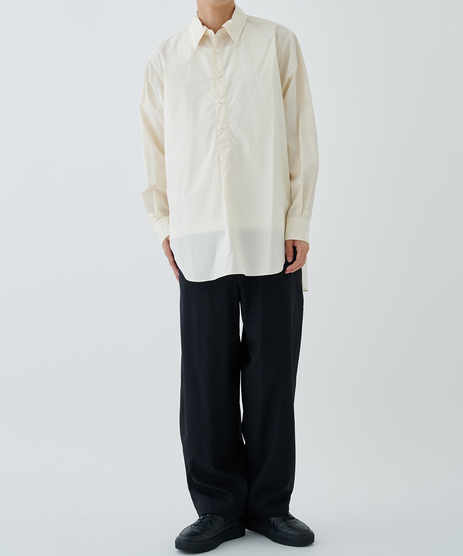 ORGANIC GIZA TYPEWRITER W COLLAR LONG SHIRT MARKAWARE/marka