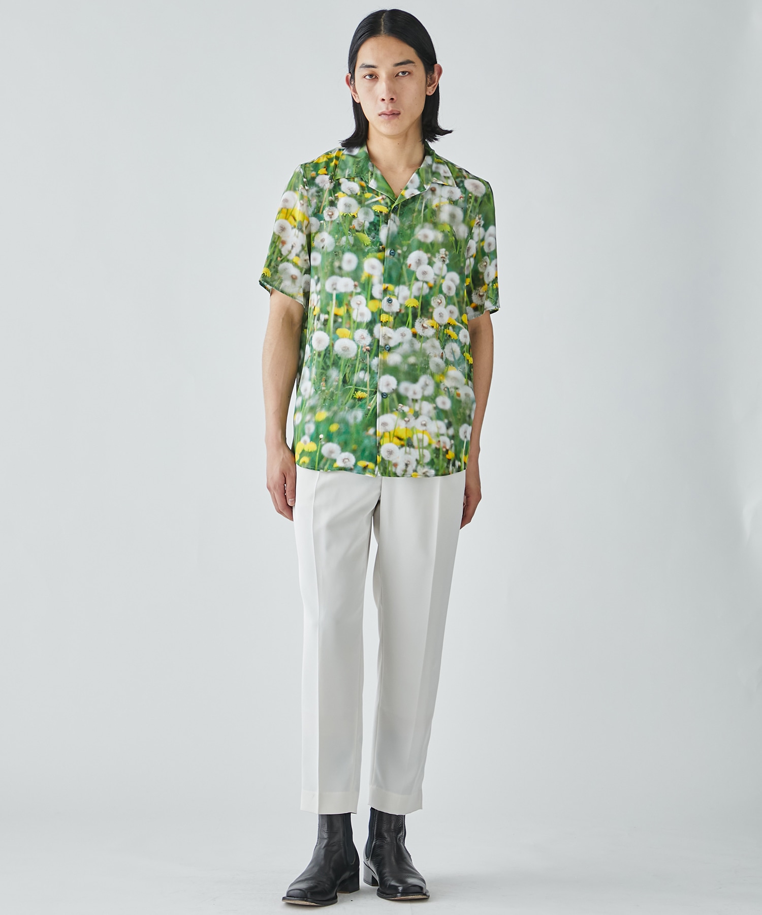 PRINT OPEN COLLAR SHIRT MASU