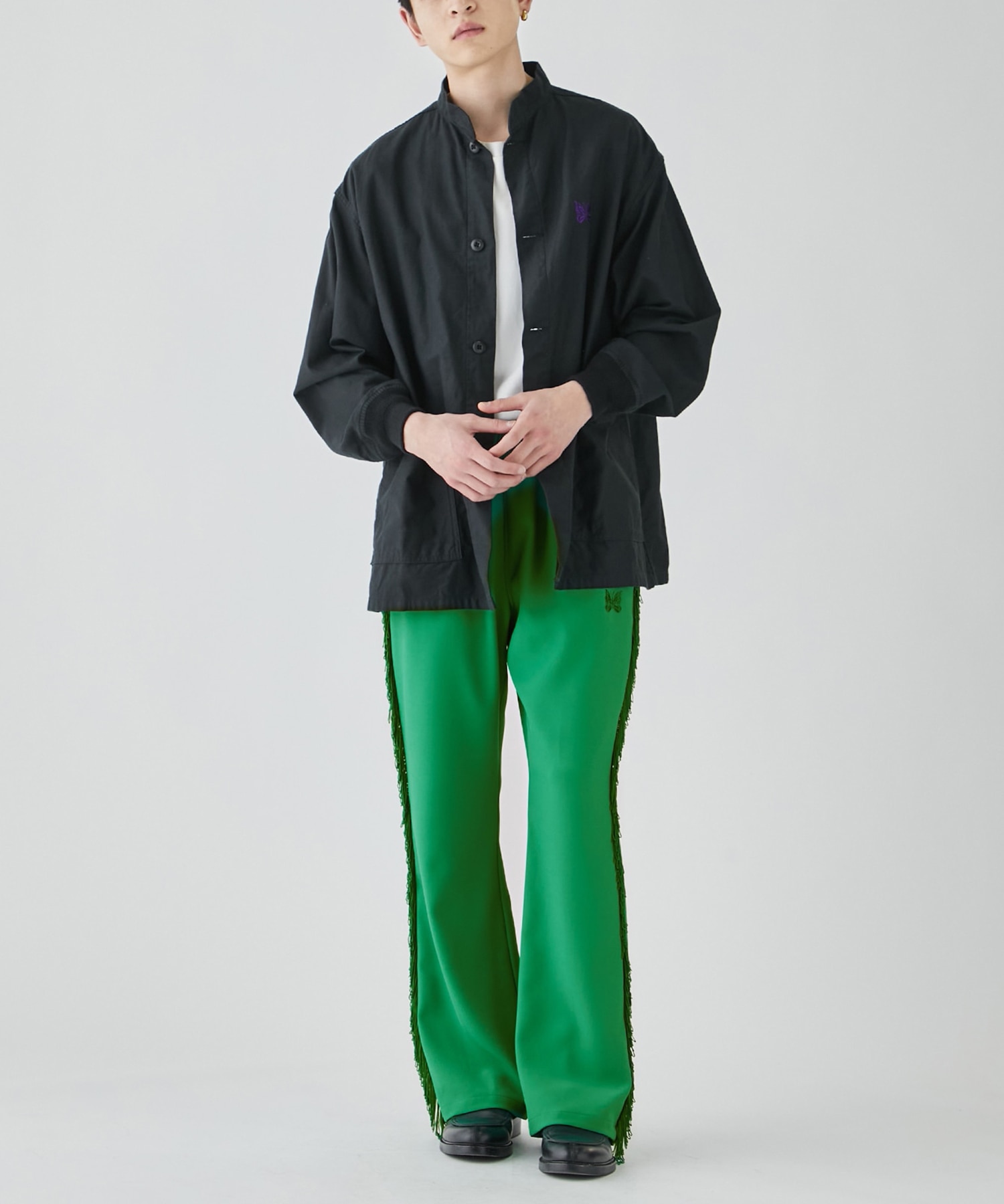 Fringe Boot-Cut Track Pant - Poly Kersey NEEDLES