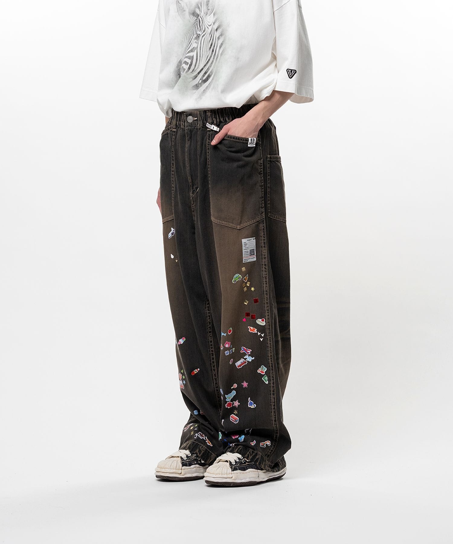 BAKER JEANS w STICKER Maison MIHARA YASUHIRO