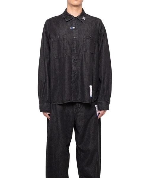 COTTON TENCEL DENIM WORK LS SHIRTS in・stru(men-tal)