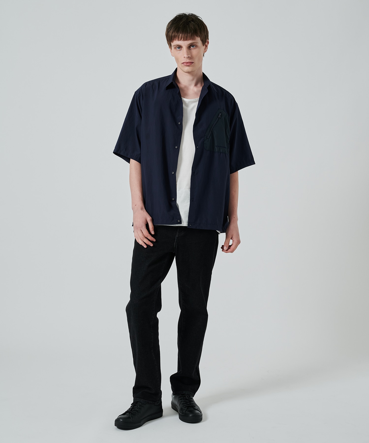 〈別注〉 DRAW CORD S/S POCKET SHIRTS White Mountaineering