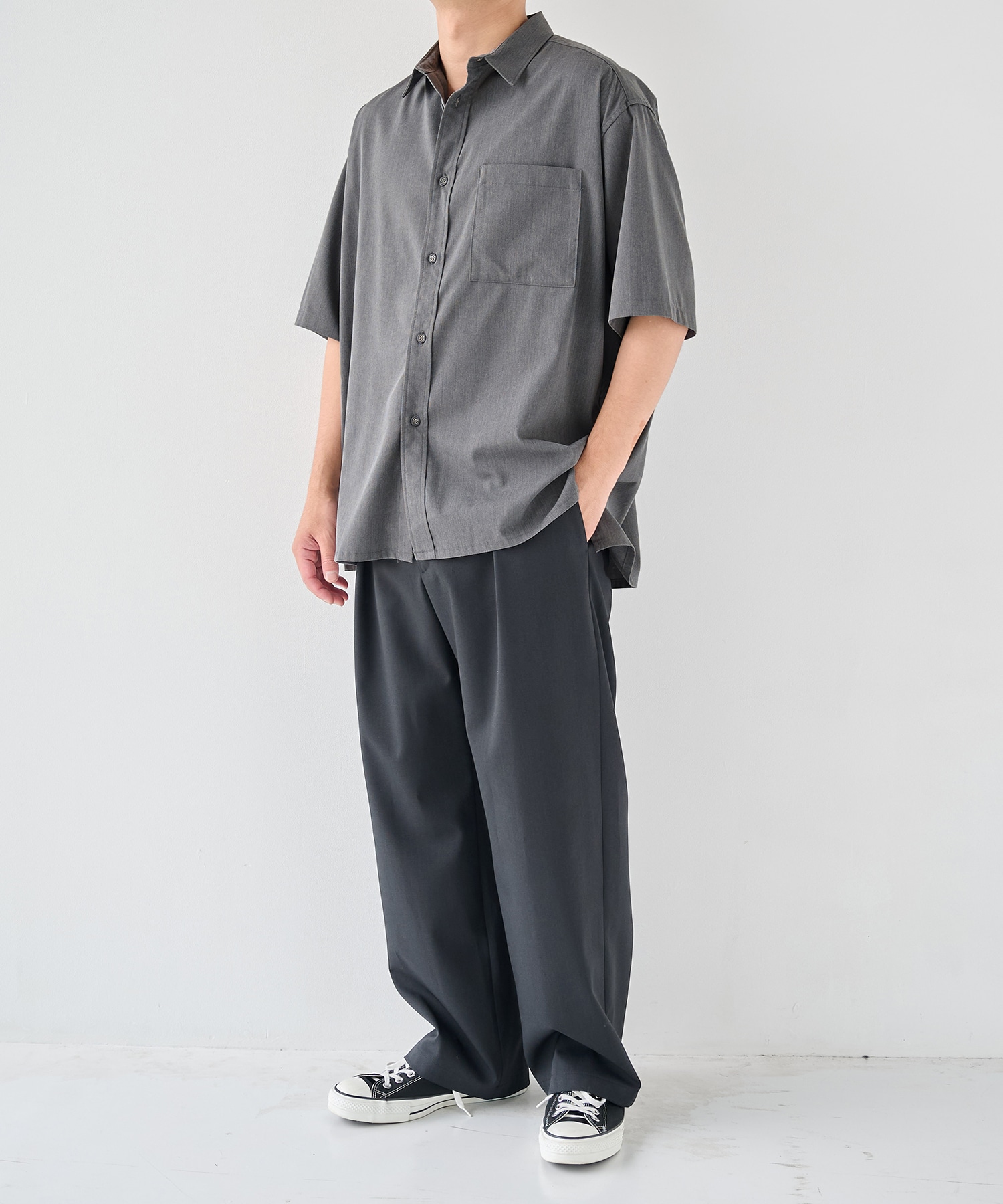 別注 DRAW CORD S/S POCKET SHIRTS White Mountaineering