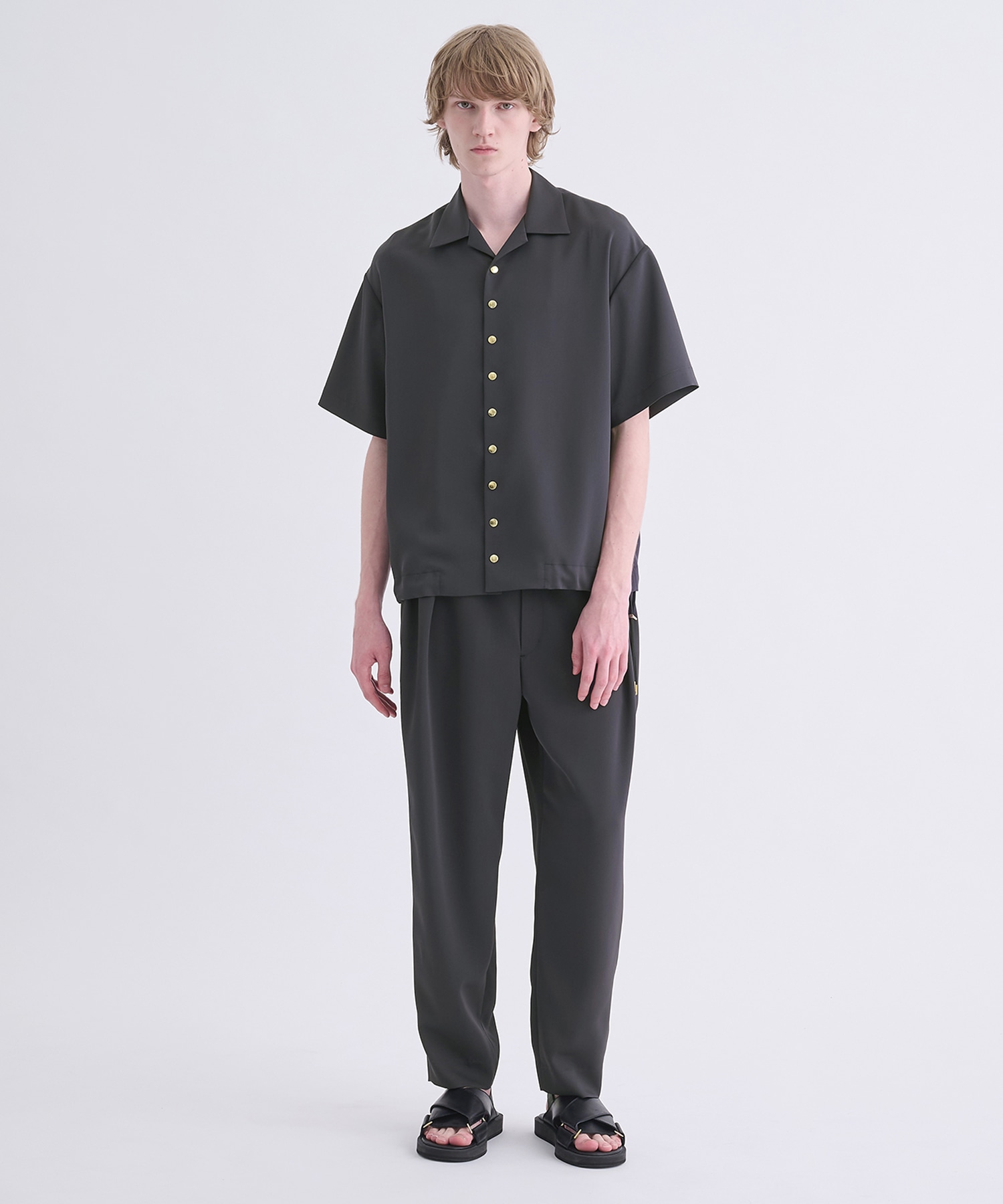 Dry Stretch Twill Drawstring Open Coller Short Sleeve Jaket CULLNI