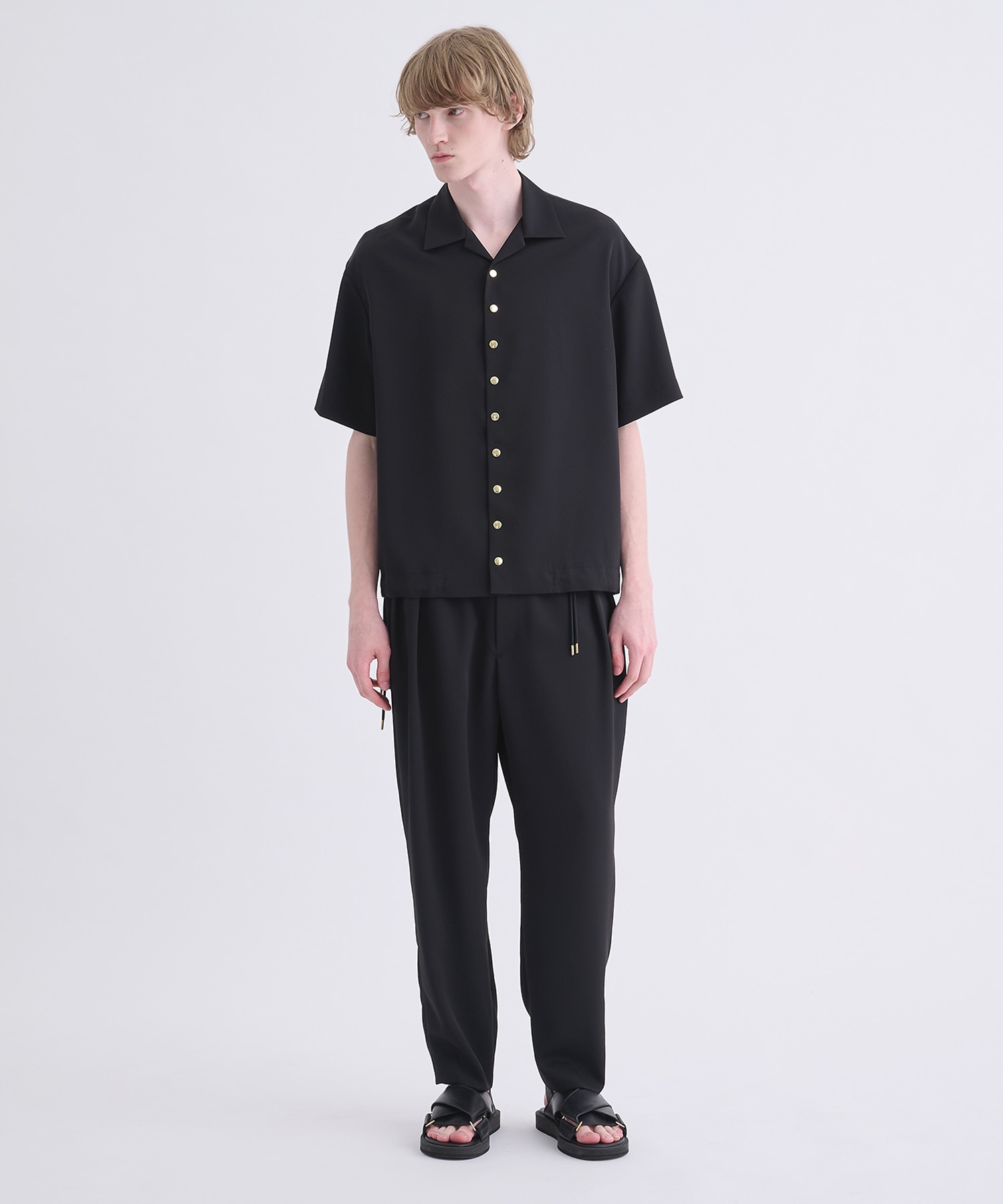 Dry Stretch Twill Drawstring Open Coller Short Sleeve Jaket CULLNI