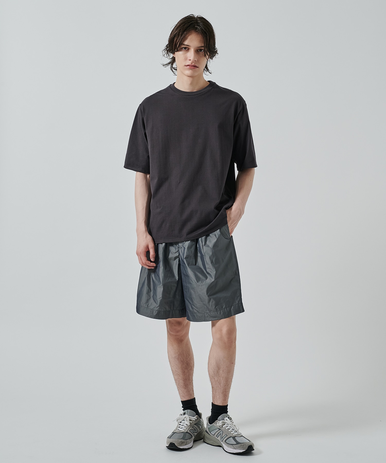 リサイクルポリエステル×シルクタフタ / ワイドショーツ MARKAWARE/marka