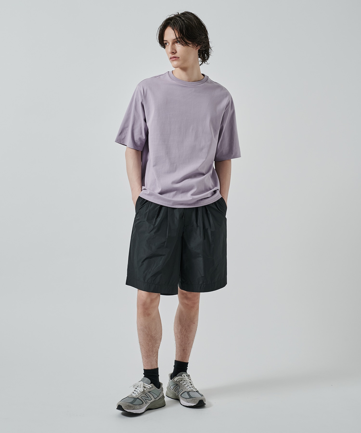 リサイクルポリエステル×シルクタフタ / ワイドショーツ MARKAWARE/marka