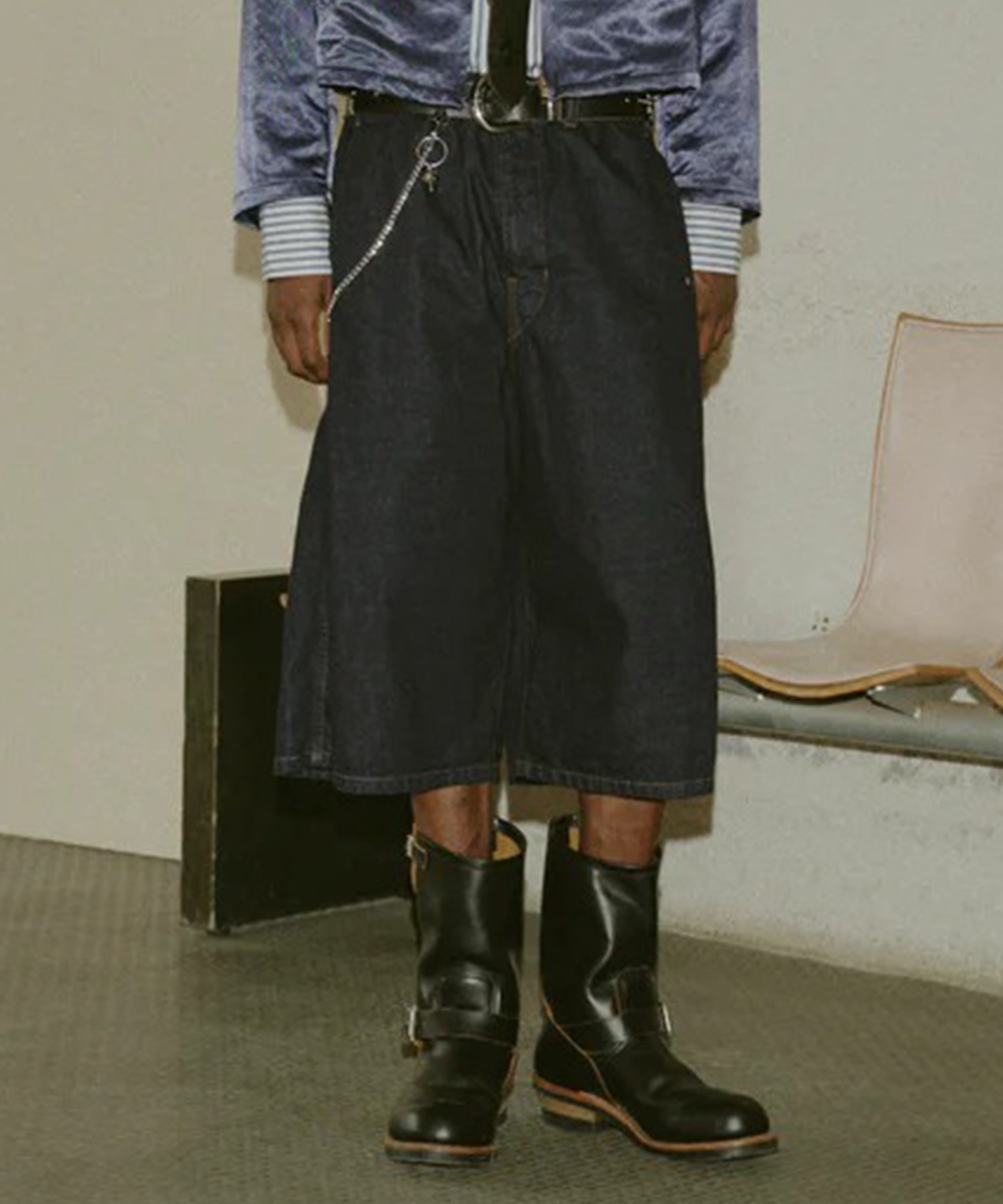 3D 3/4 DENIM PANTS JieDa