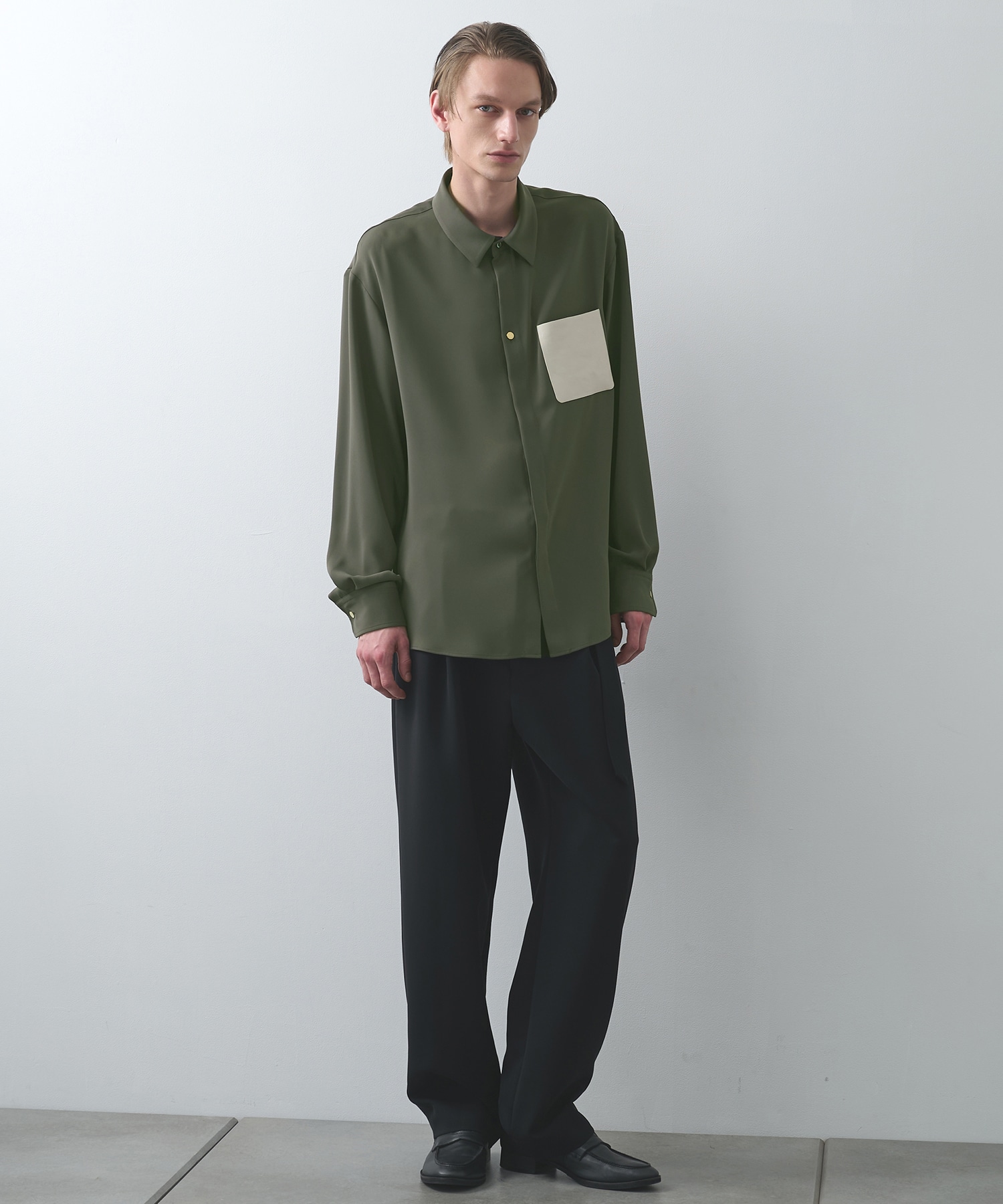 別注 Leather Pocket L/S Shirts CULLNI