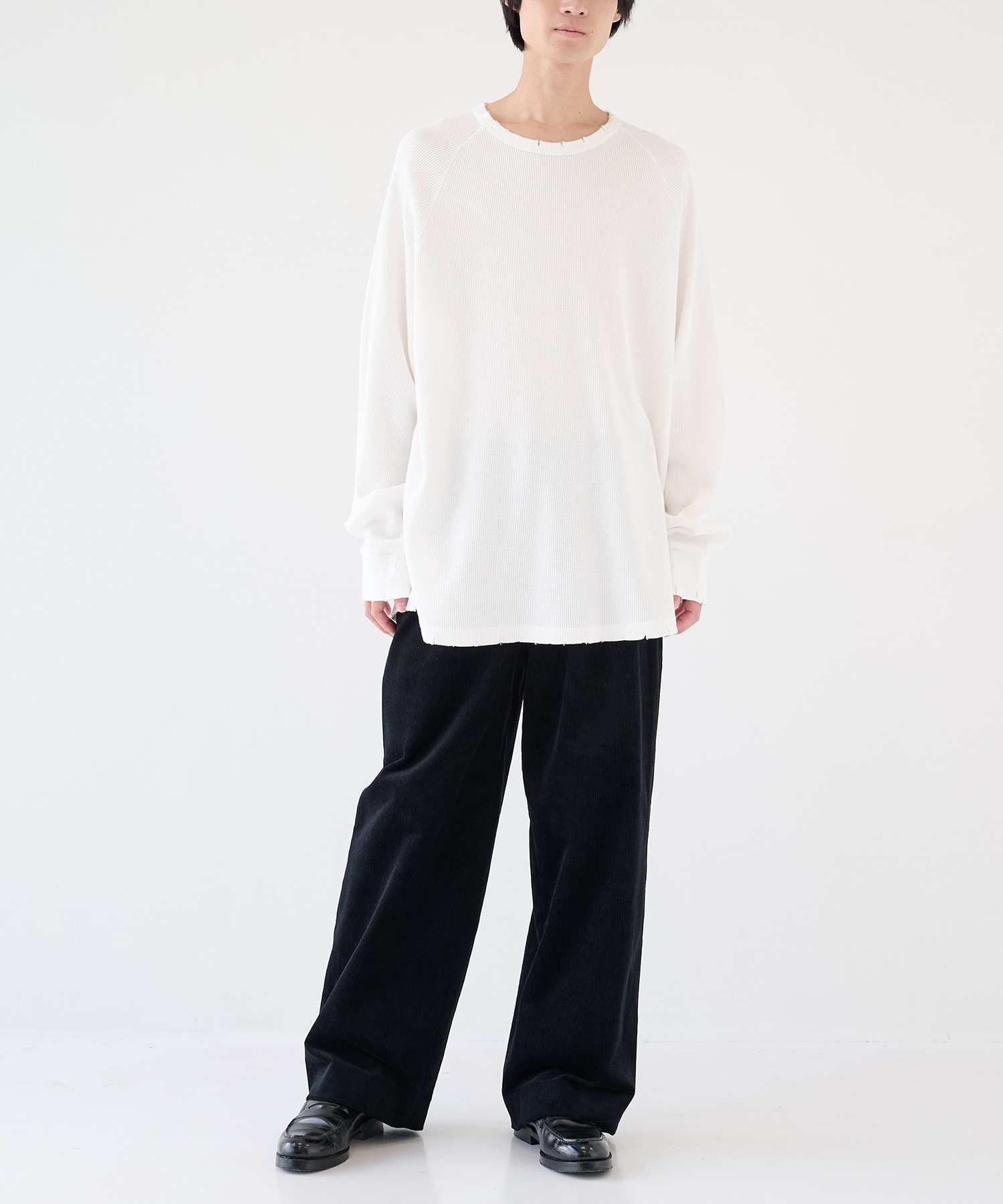 別注 18G Garment Dye Waffle Damage KANEMASA PHIL.