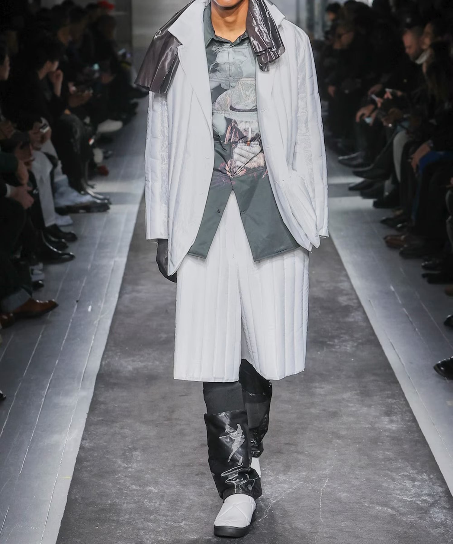 TOBACCO OLD MAN PRINTED PADDED BLOUSE Yohji Yamamoto