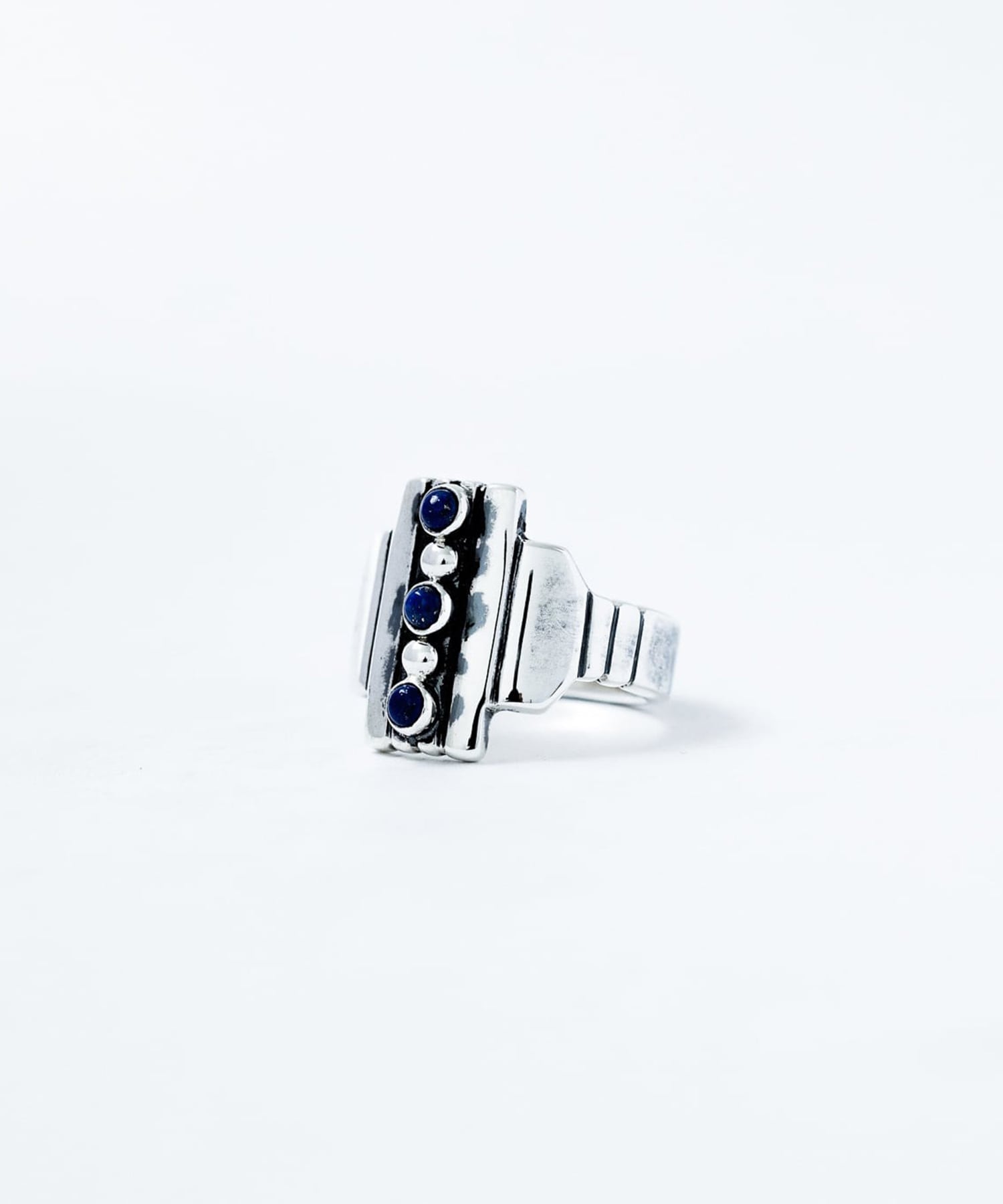 R-074 SV ラピスラズリ付き Brick ring【Rectangle】 WAKAN SILVER SMITH