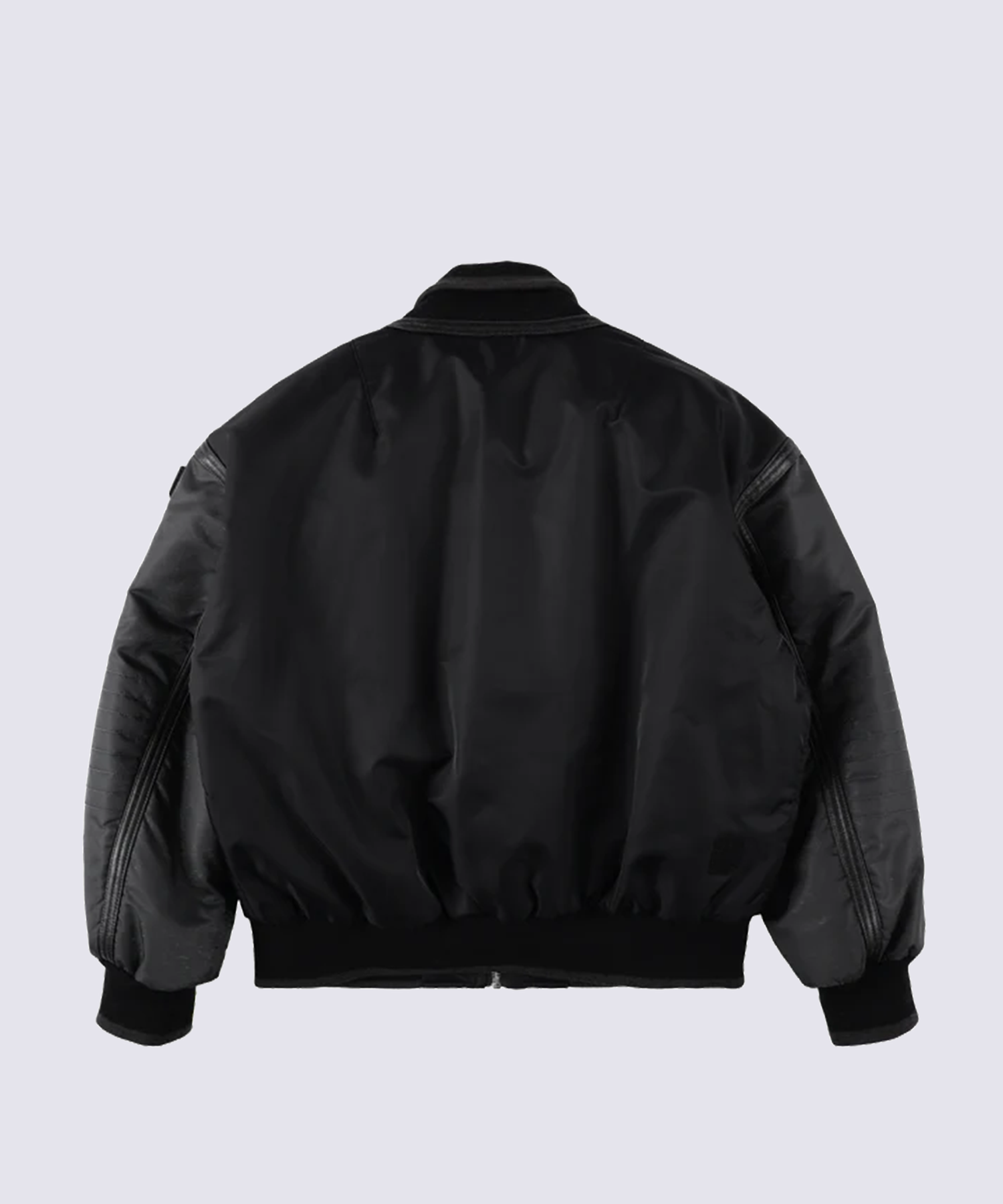TRIM LEATHER BOMBER JACKET PHINGERIN