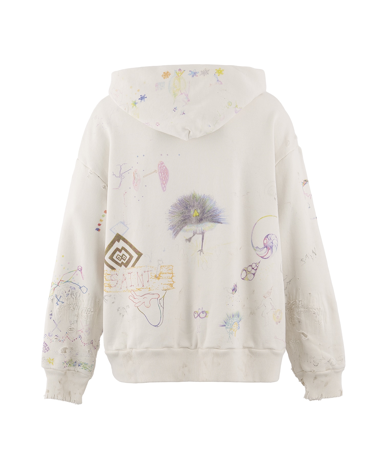 SM-MK8-0000-C17/COCO_DOUBLE FACE HOODIE/WHT SAINT M××××××