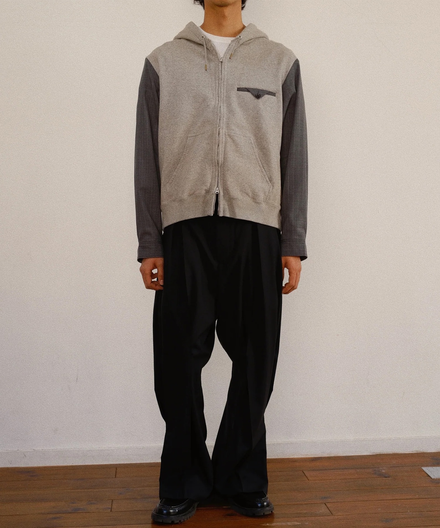 Combination Zip Hoodie KHOKI