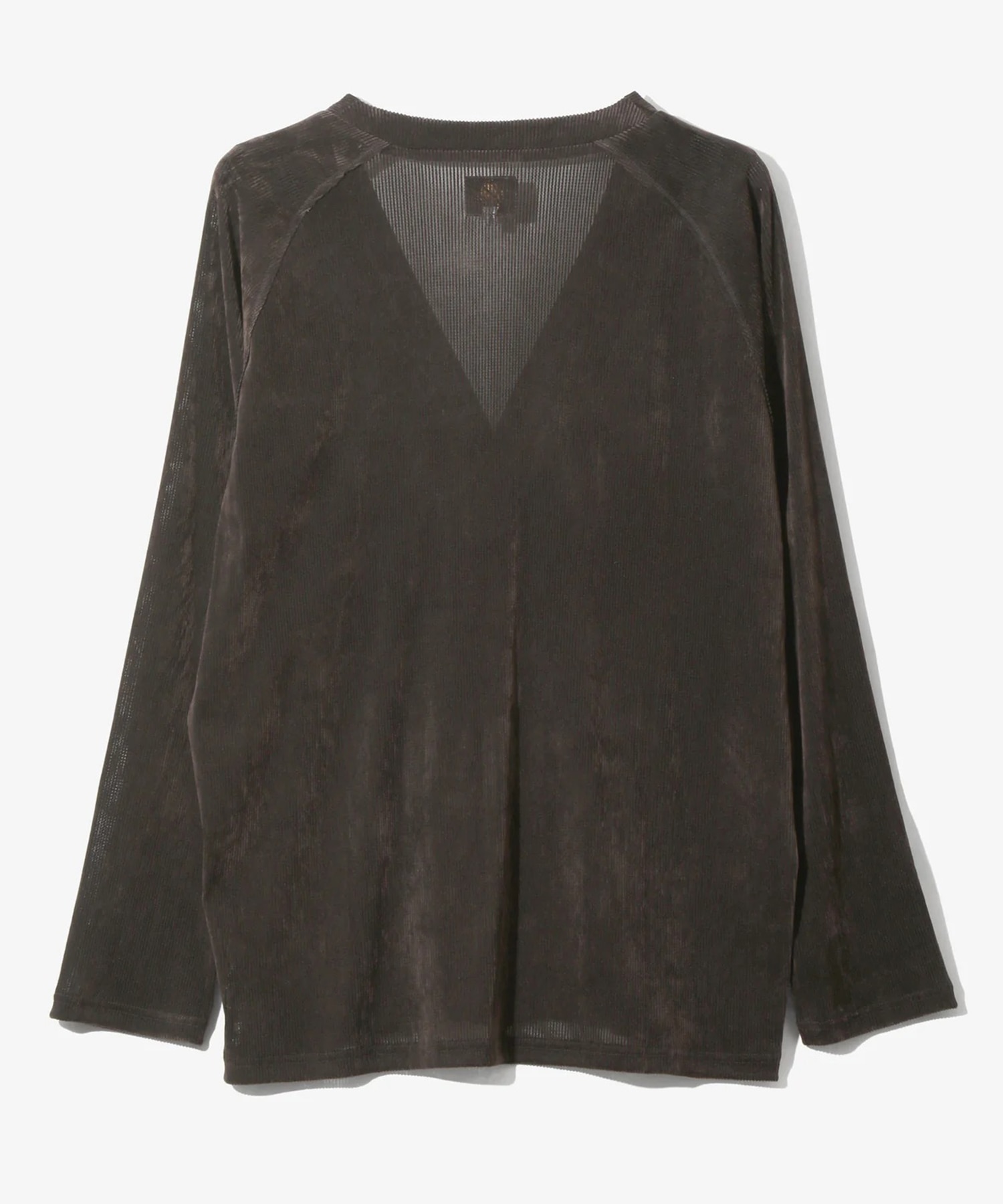 V-Neck Cardigan-Flocked Stripe Lace NEEDLES