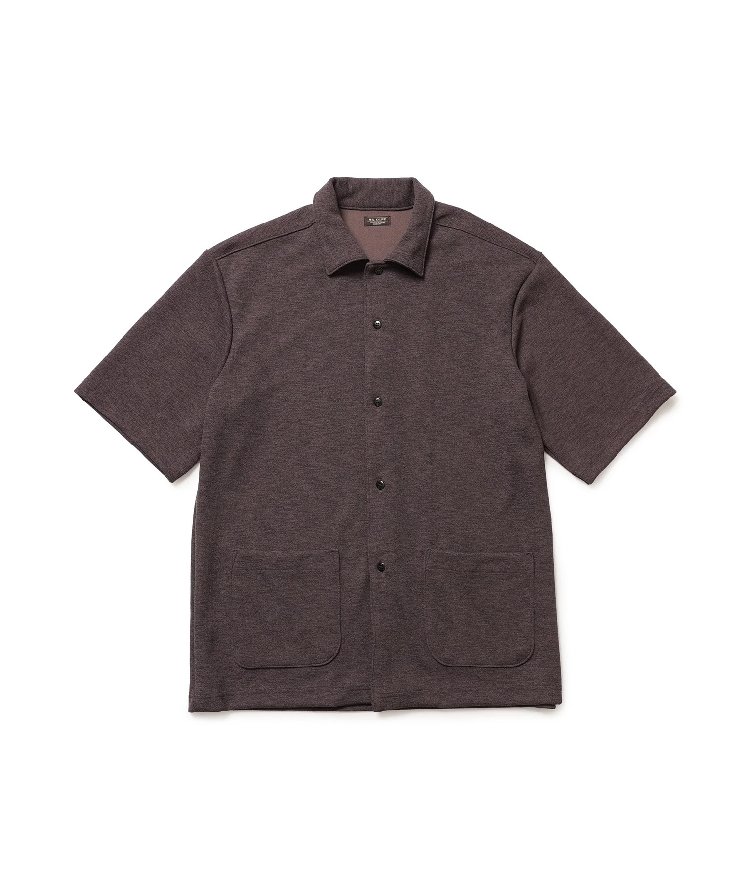 POLYESTER HEMP JERSEY  /SHORT/S SERVICE SHIRT MR.OLIVE