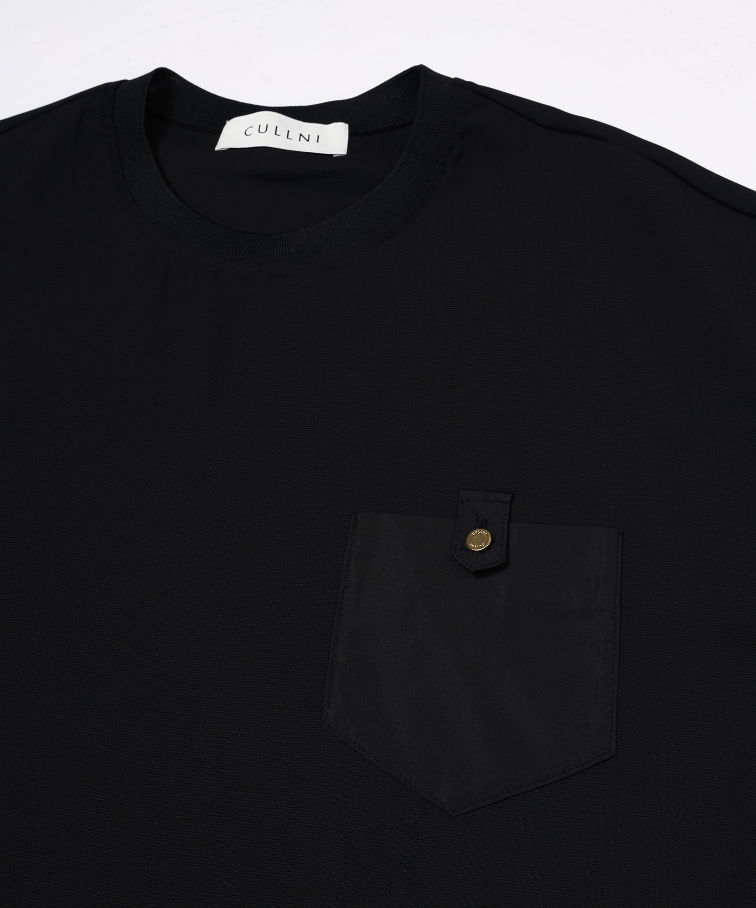Dry Stretch Cloth Contrast Panel Short Sleeve Pullover CULLNI