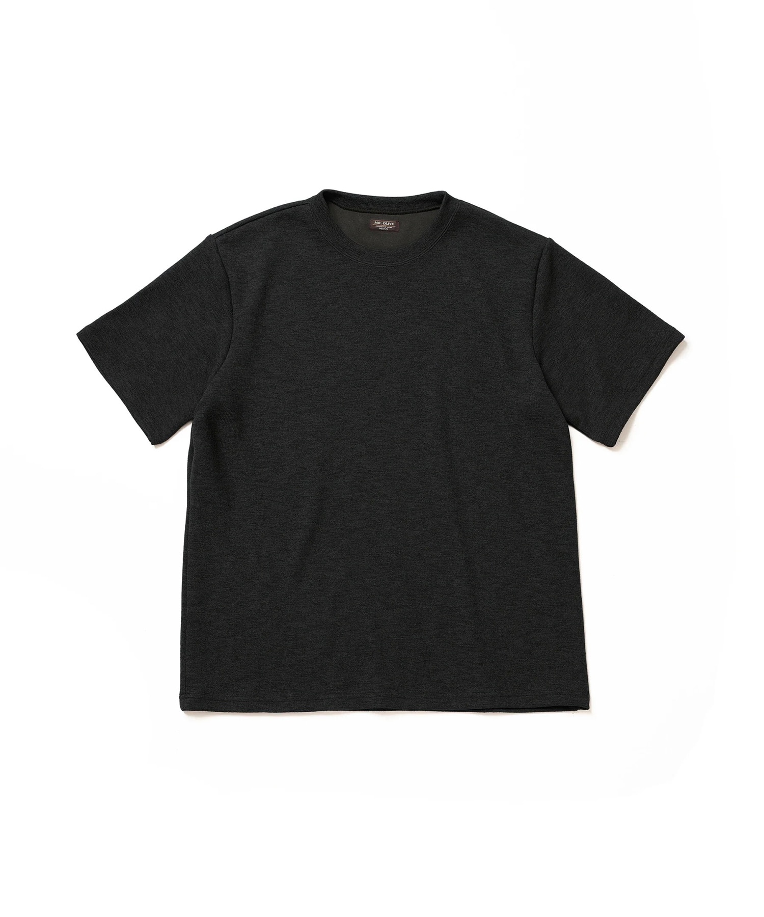 POLYESTER HEMP JERSEY  /CREW NECK T-SHIRT MR.OLIVE