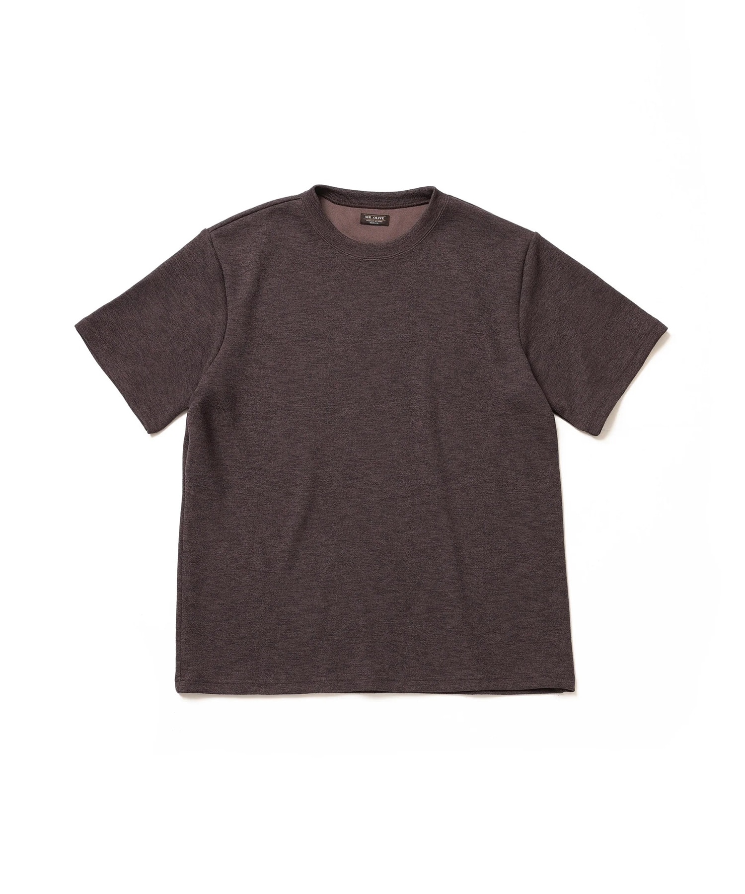 POLYESTER HEMP JERSEY  /CREW NECK T-SHIRT MR.OLIVE