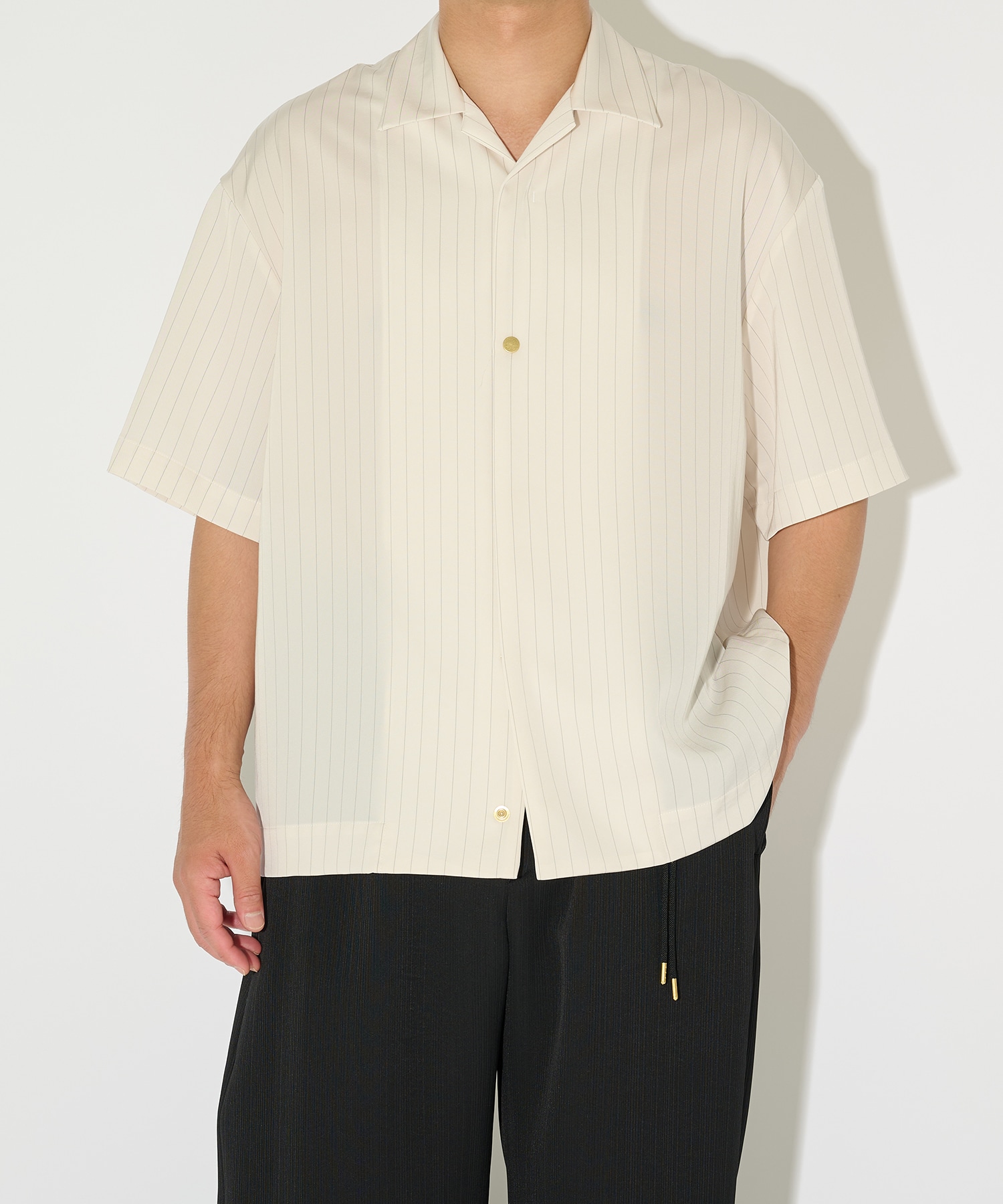 別注 Open Collar Short Sleeve Shirt CULLNI