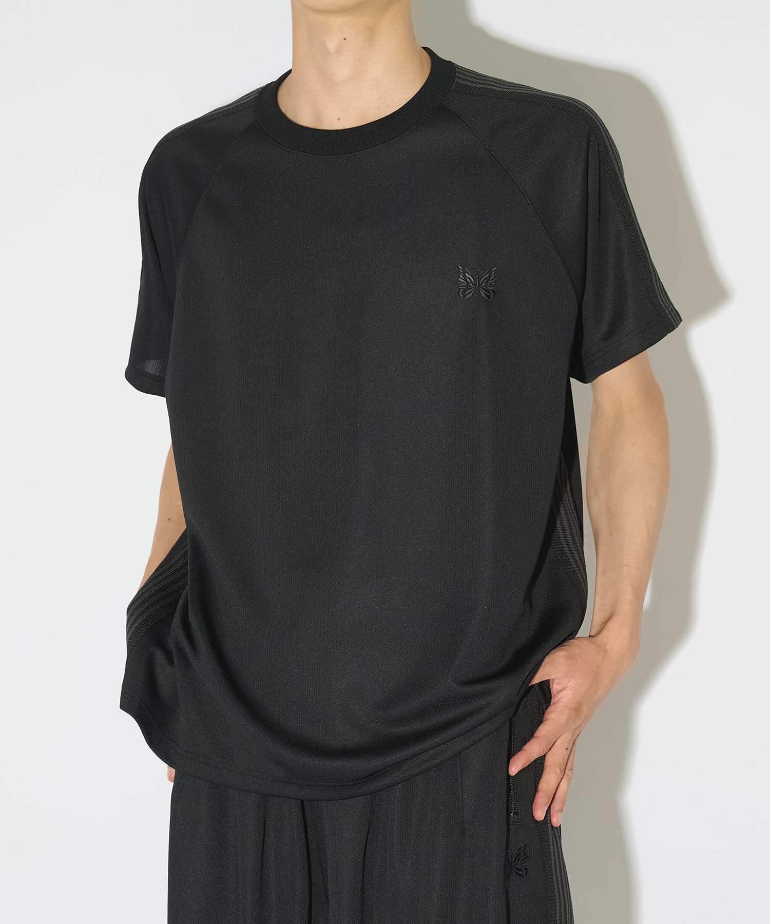 別注 S/S Track Crew Neck Shirt - Mesh NEEDLES