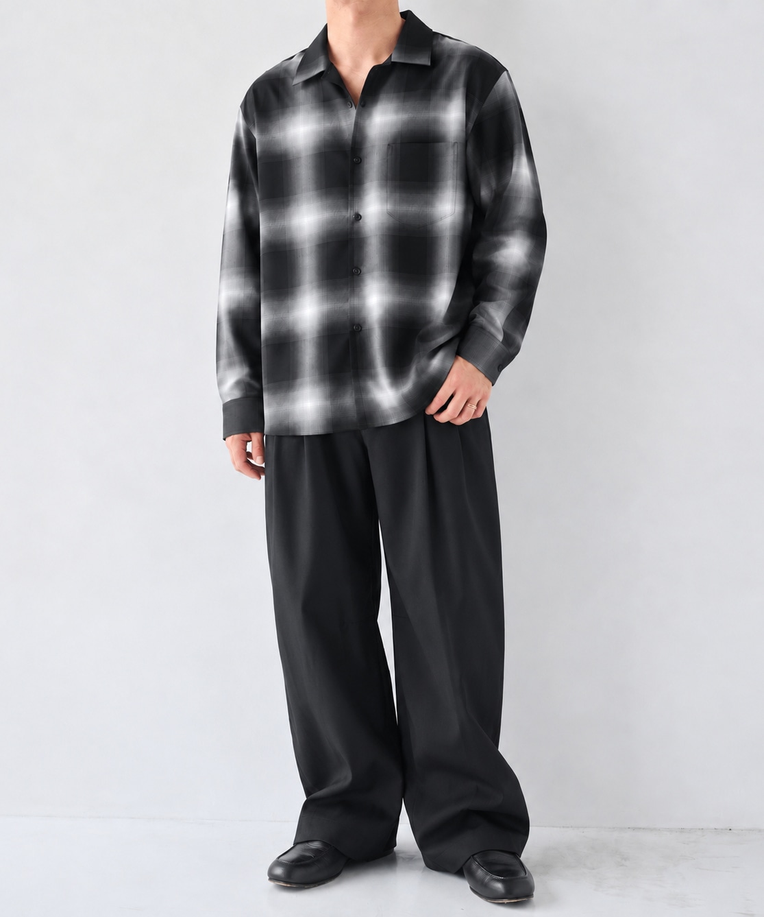 Fine Wool Smooth Check Shirts STUDIOUS