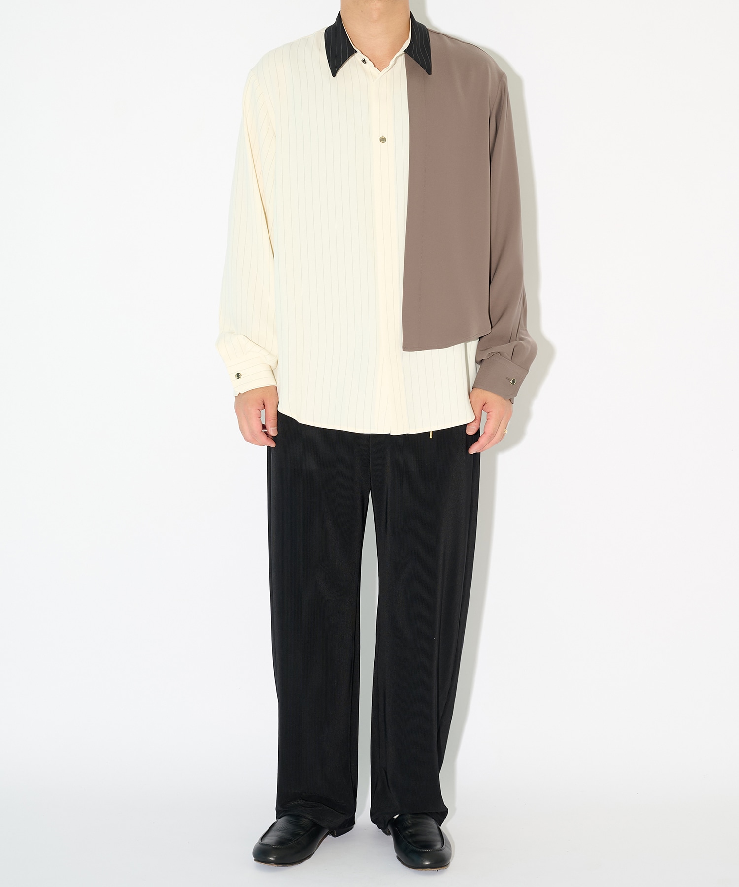 Double Satin Asymmetrical Layered Shirt CULLNI