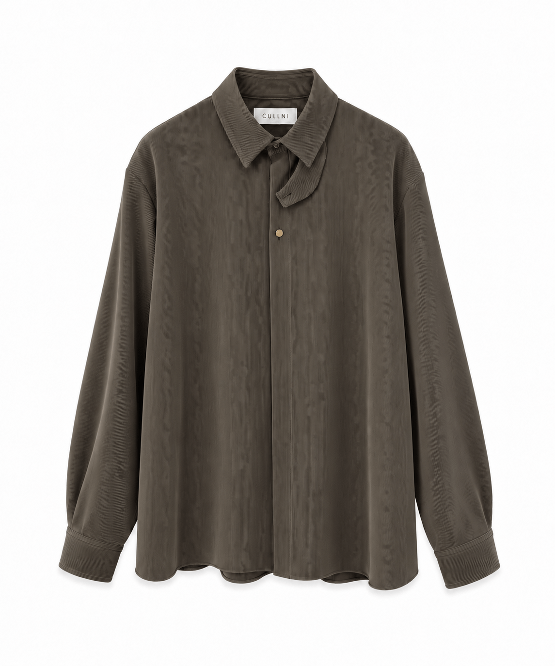 別注 Cord Pique Chin Tab Long Sleeve Shirt CULLNI
