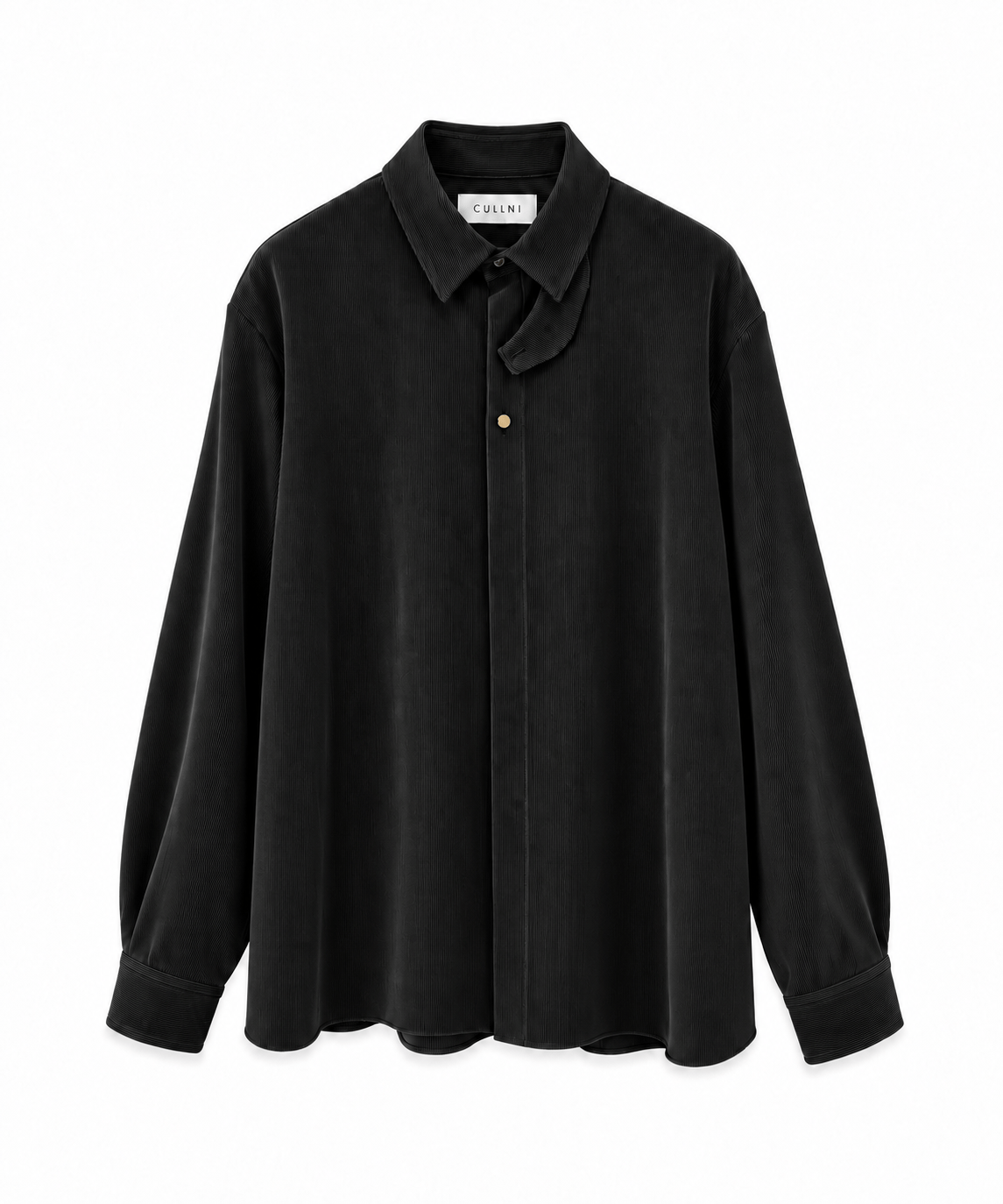 別注 Cord Pique Chin Tab Long Sleeve Shirt CULLNI