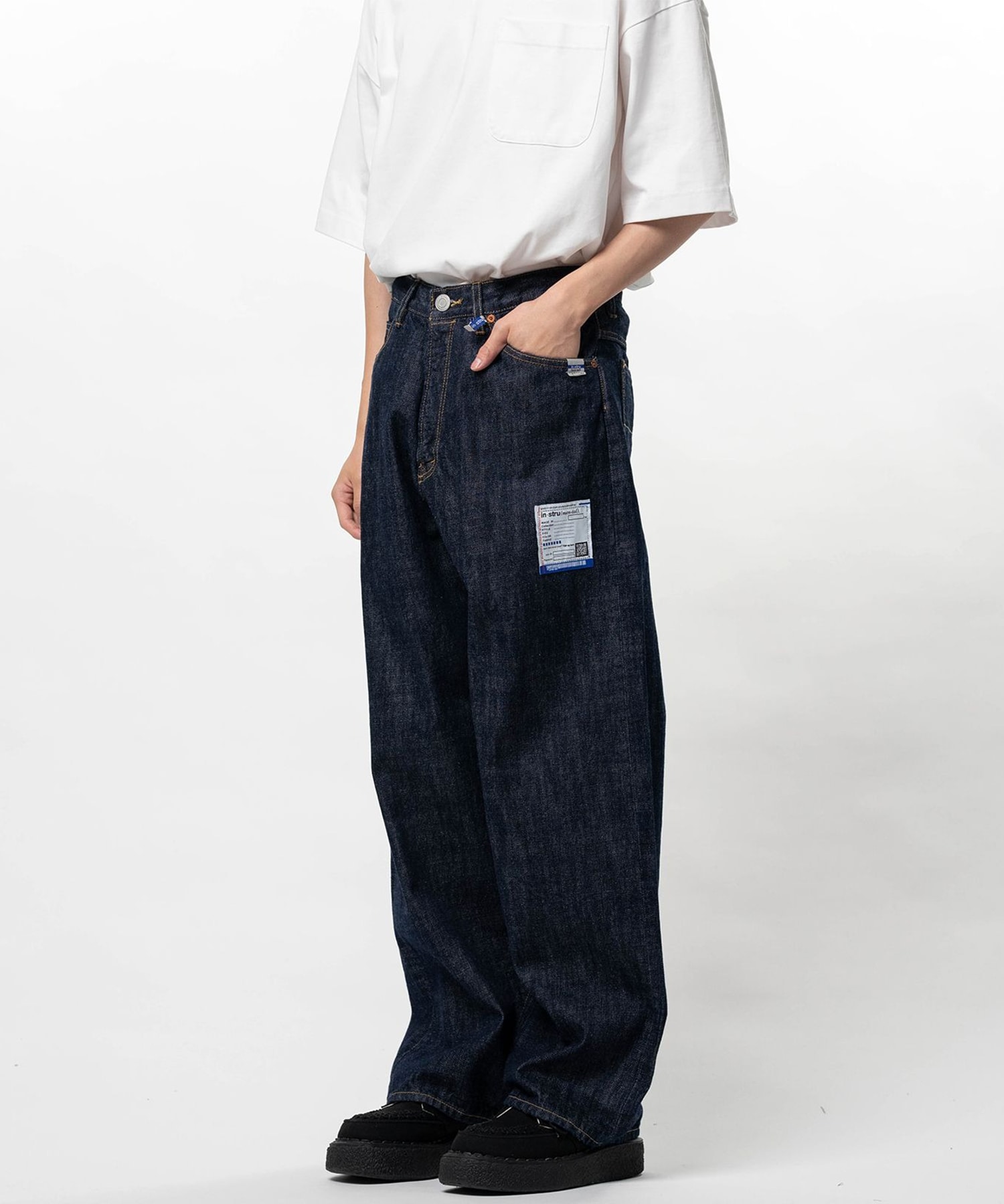 ONE WASHED SELVAGE DENIM BAGGY PANTS in・stru(men-tal)