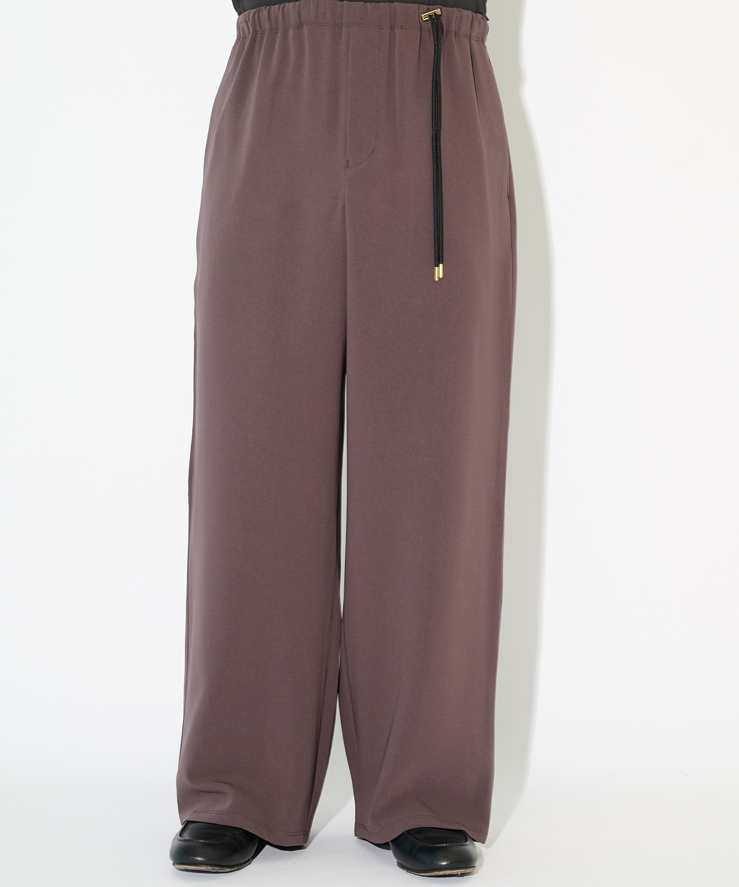 Triacetate Airy Cloth Drawstring Wide Pants CULLNI