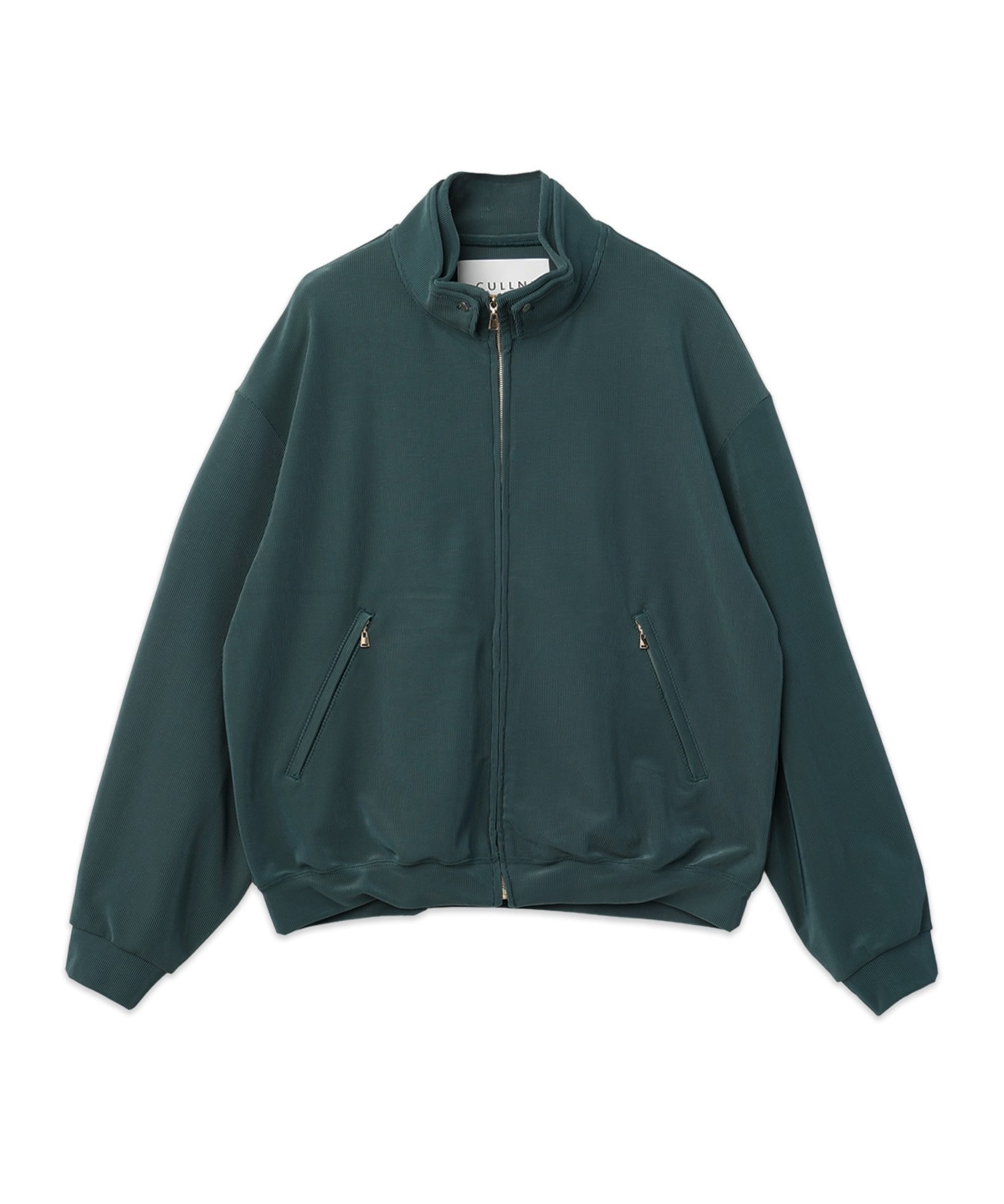 Stretch Fiber Cord Pique Layered Collar Zip Up Blouson CULLNI