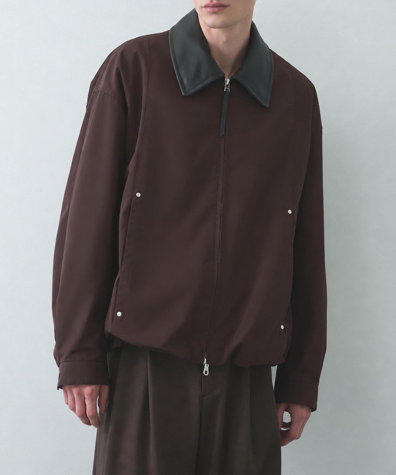 Leather collar Balloon Blouson STUDIOUS