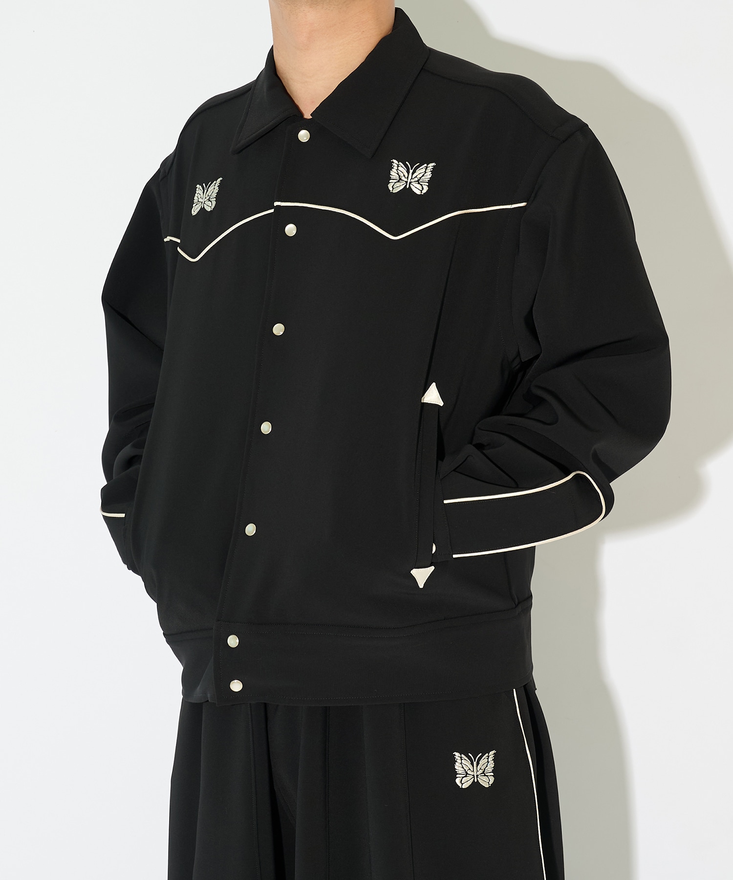別注 Piping Cowboy Jacket-Poly Double Cloth NEEDLES
