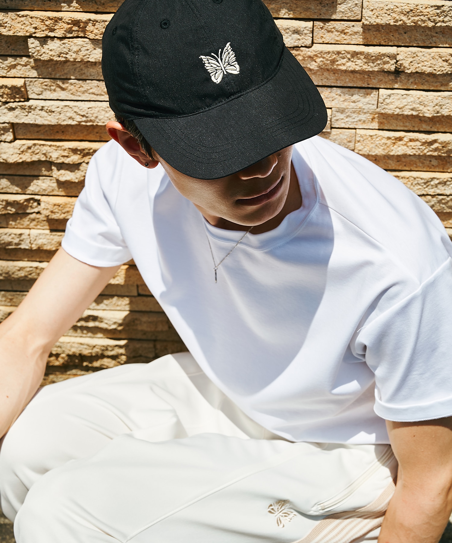 別注 Nylon Cap - Papillon Embroidery IVORY NEEDLES