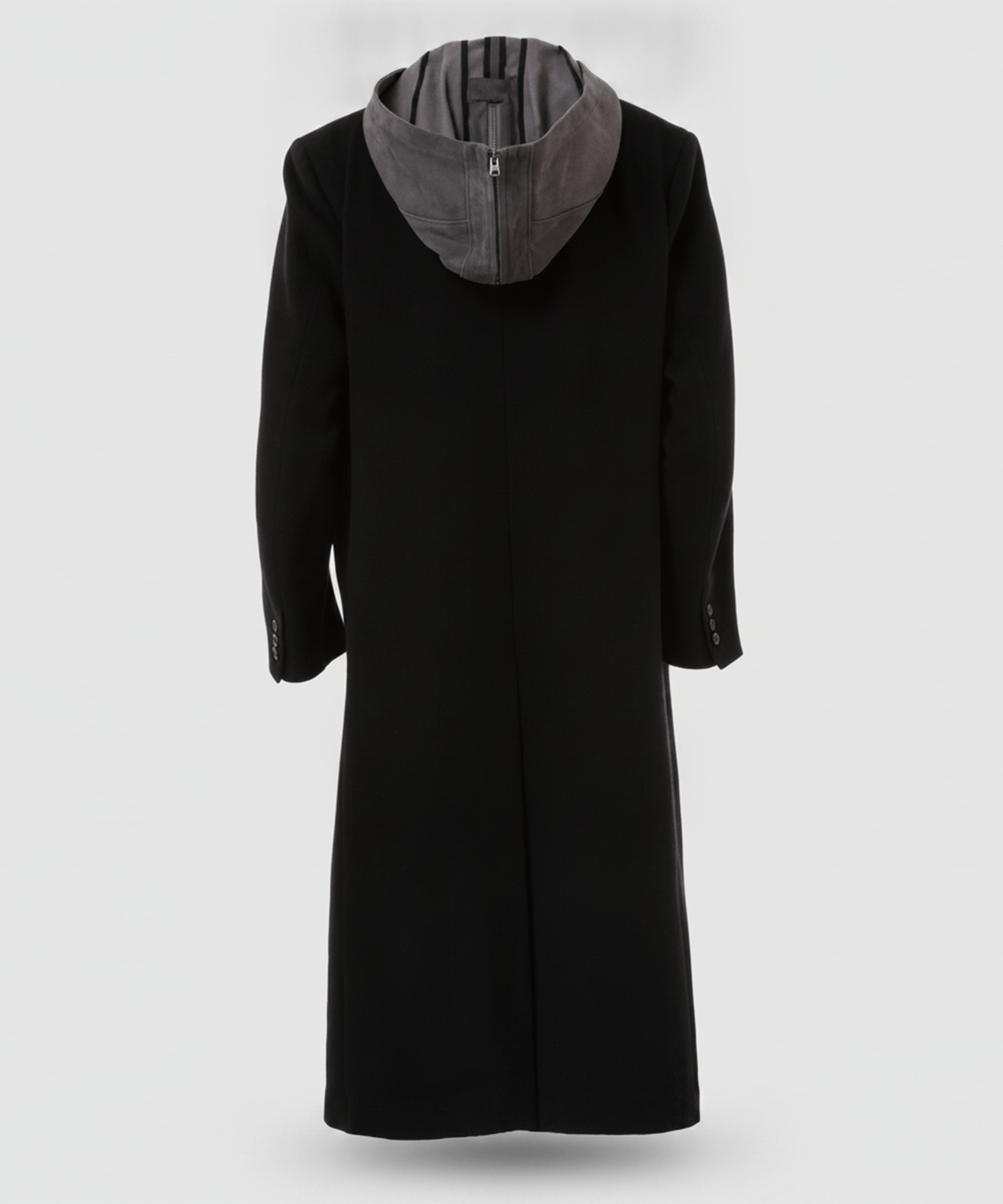 Suede hooded wool coat KHOKI