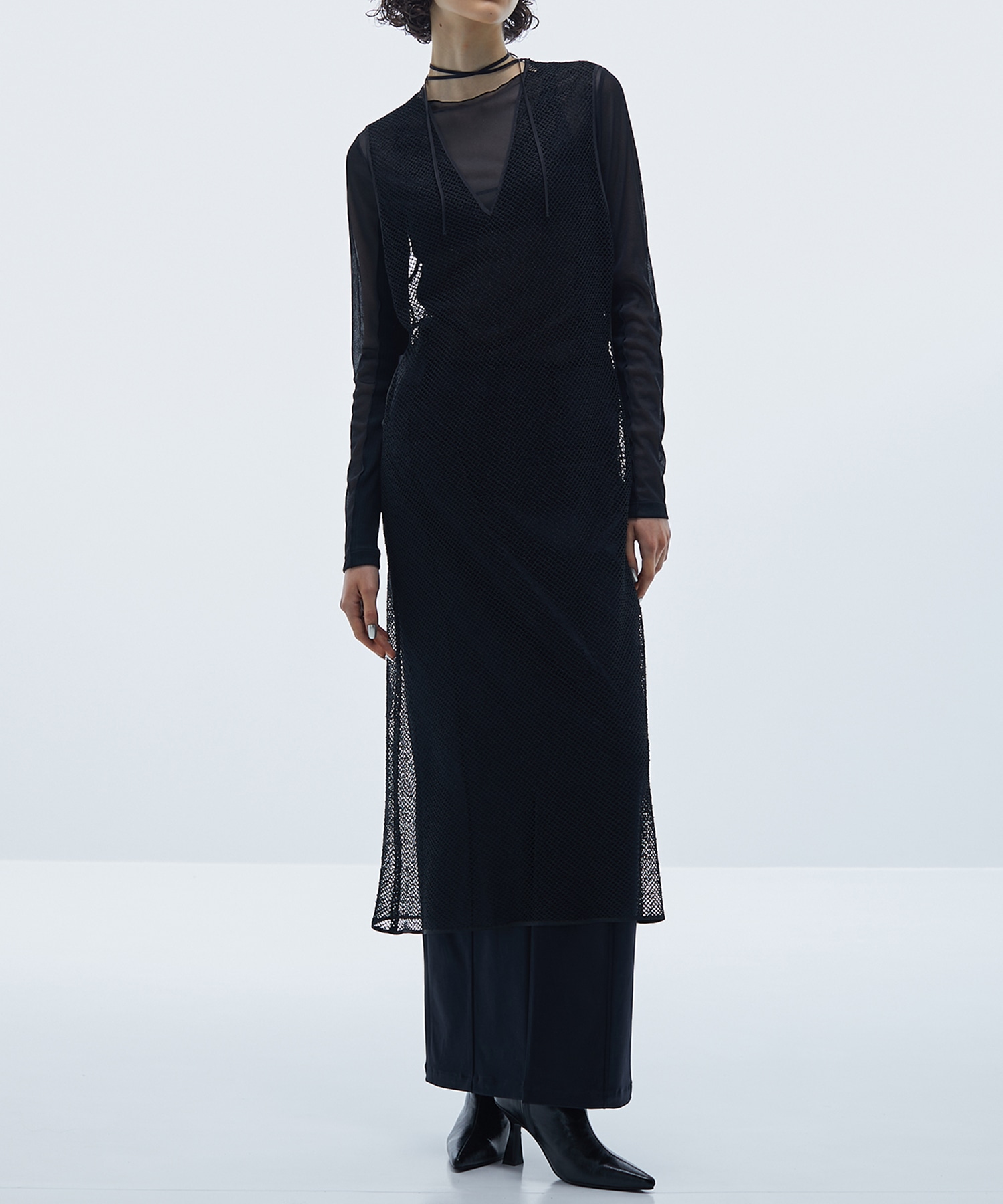Waist Cut-Out Mesh Dress STUDIOUS