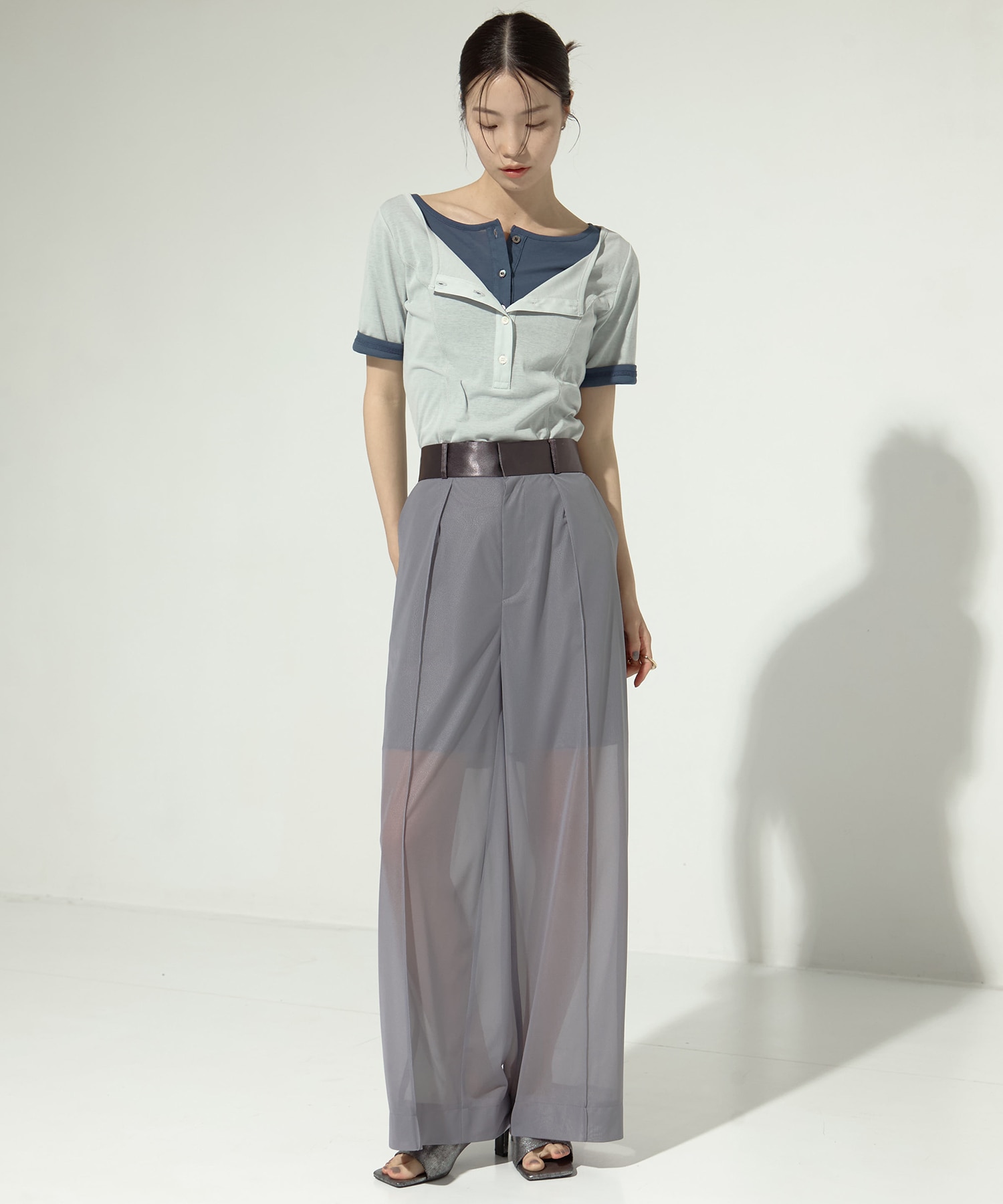 Leather Like Sheer Pants STUDIOUS