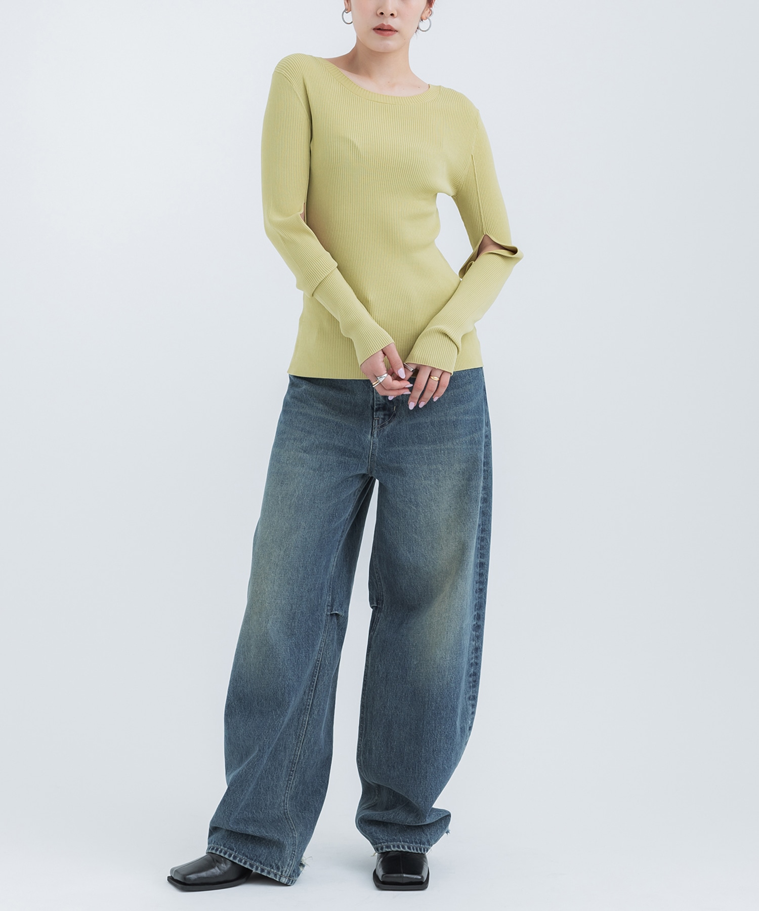 Slit Sleeve Knit Top STUDIOUS