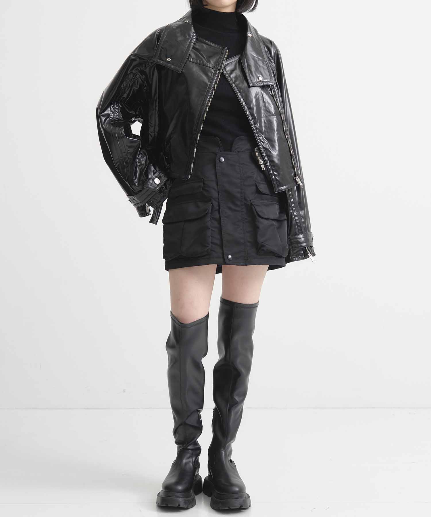 Patent Biker Jacket STUDIOUS