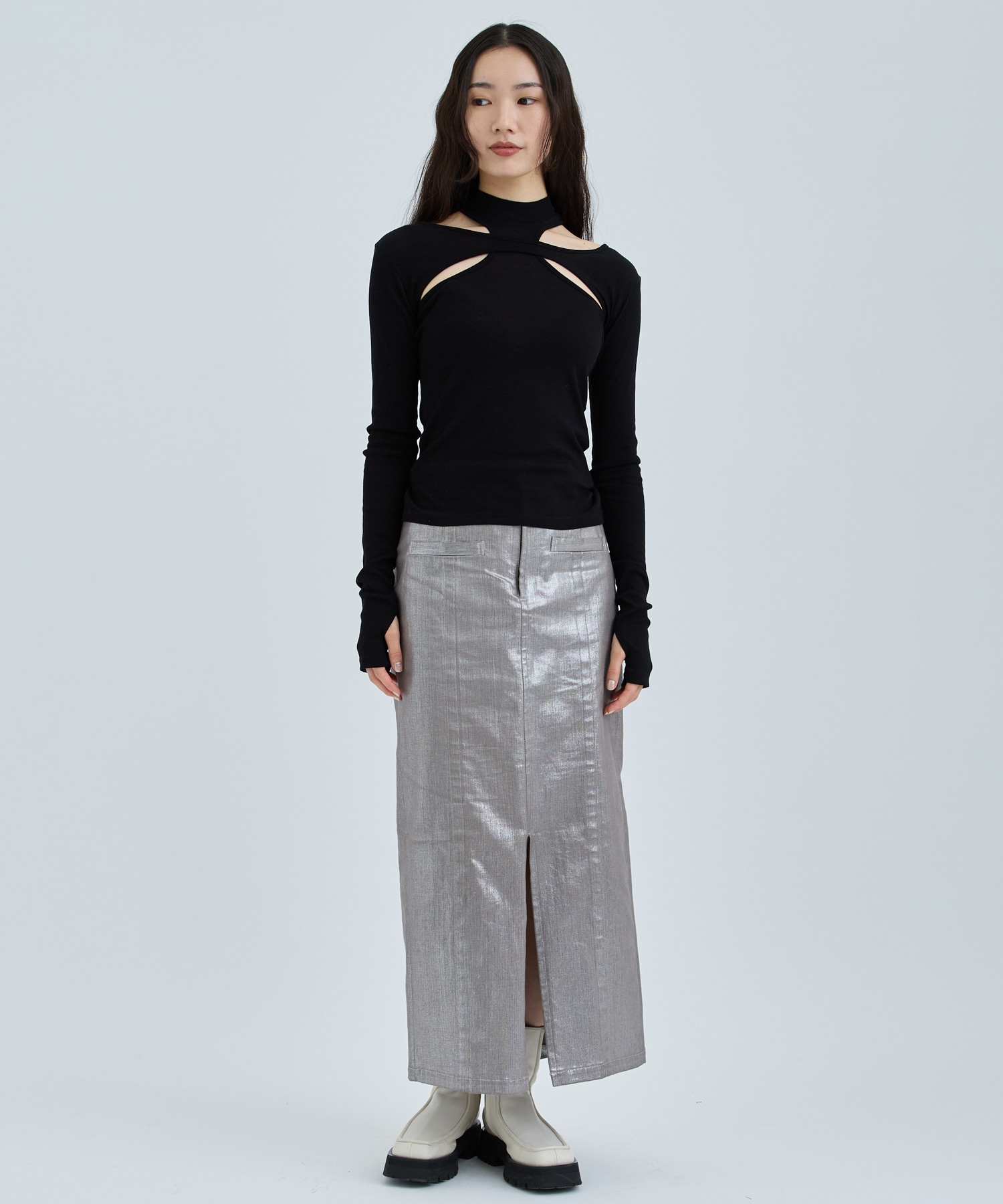 RIB LAYERED HI-NECK TOP JOHN LAWRENCE SULLIVAN