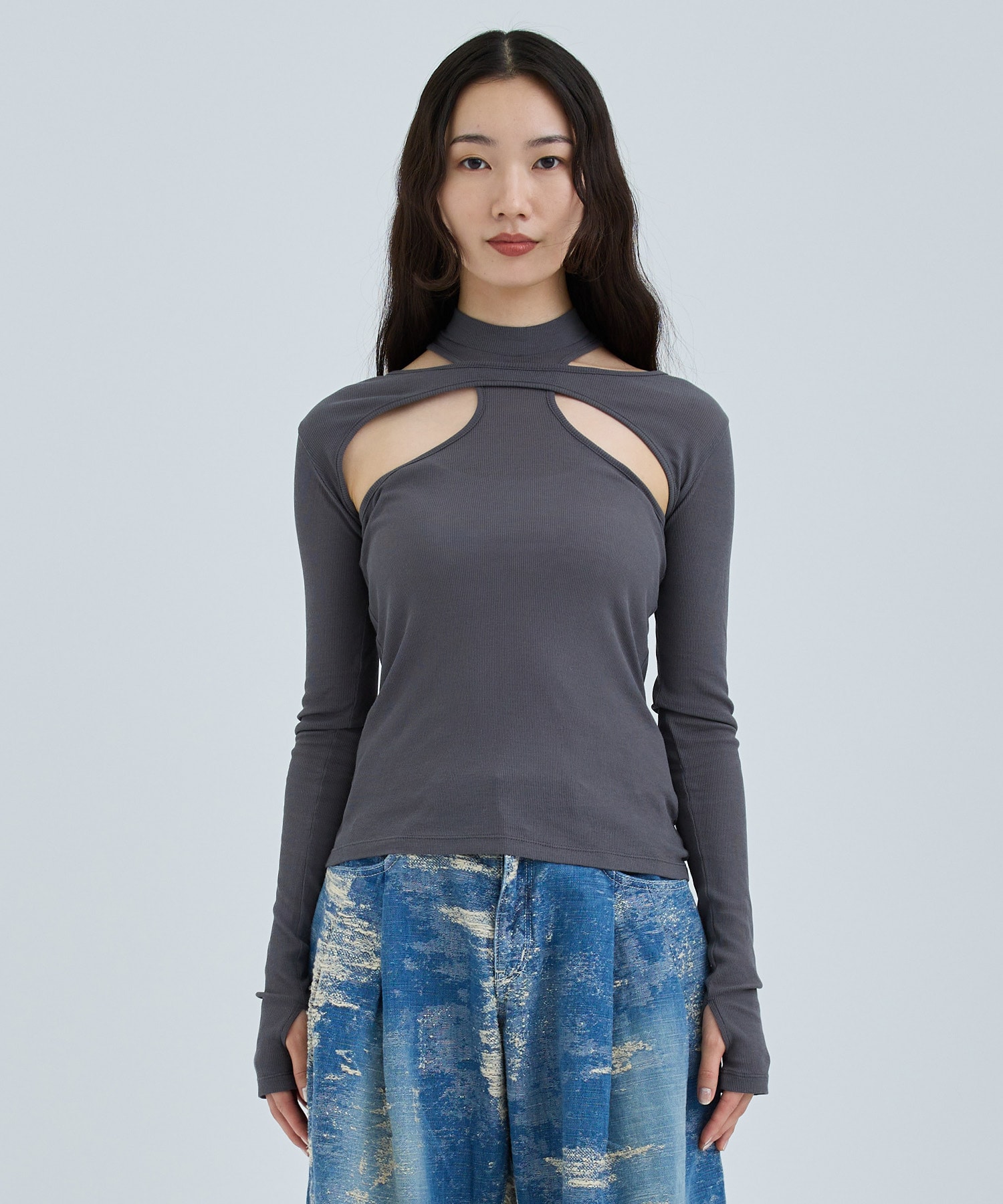 RIB LAYERED HI-NECK TOP JOHN LAWRENCE SULLIVAN