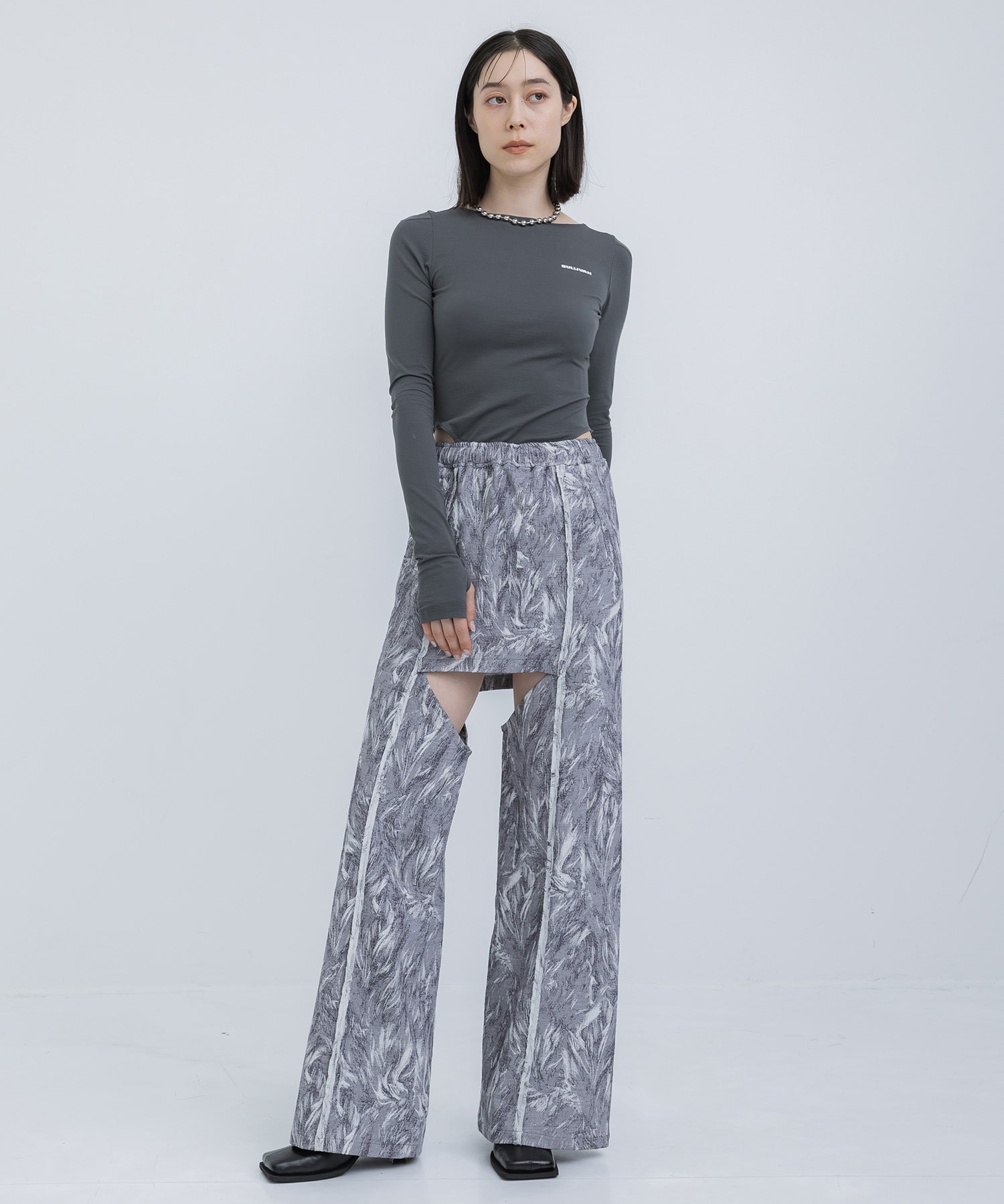 WRINKLED JERSEY BODY SUIT TOP JOHN LAWRENCE SULLIVAN