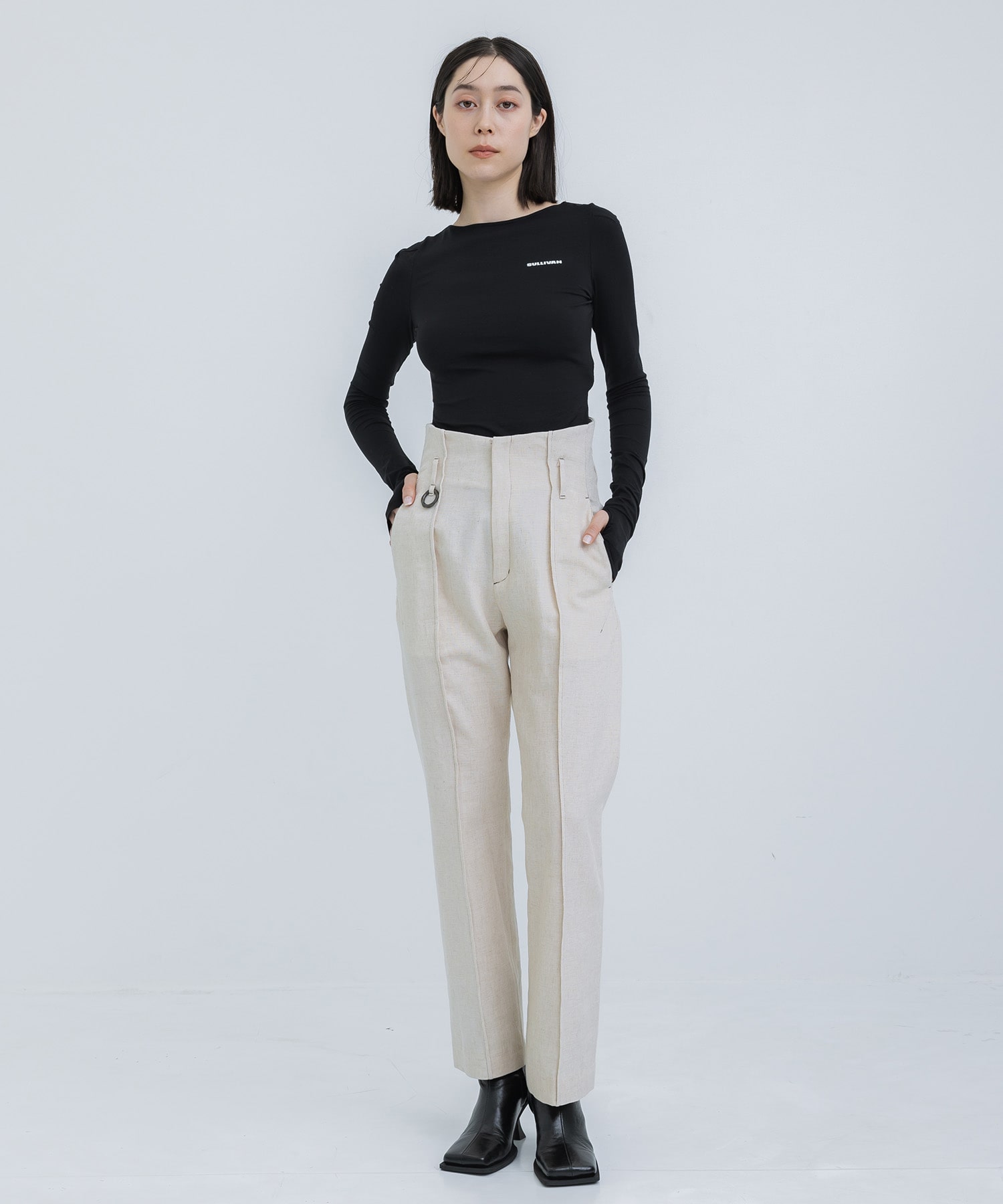 WRINKLED JERSEY BODY SUIT TOP JOHN LAWRENCE SULLIVAN