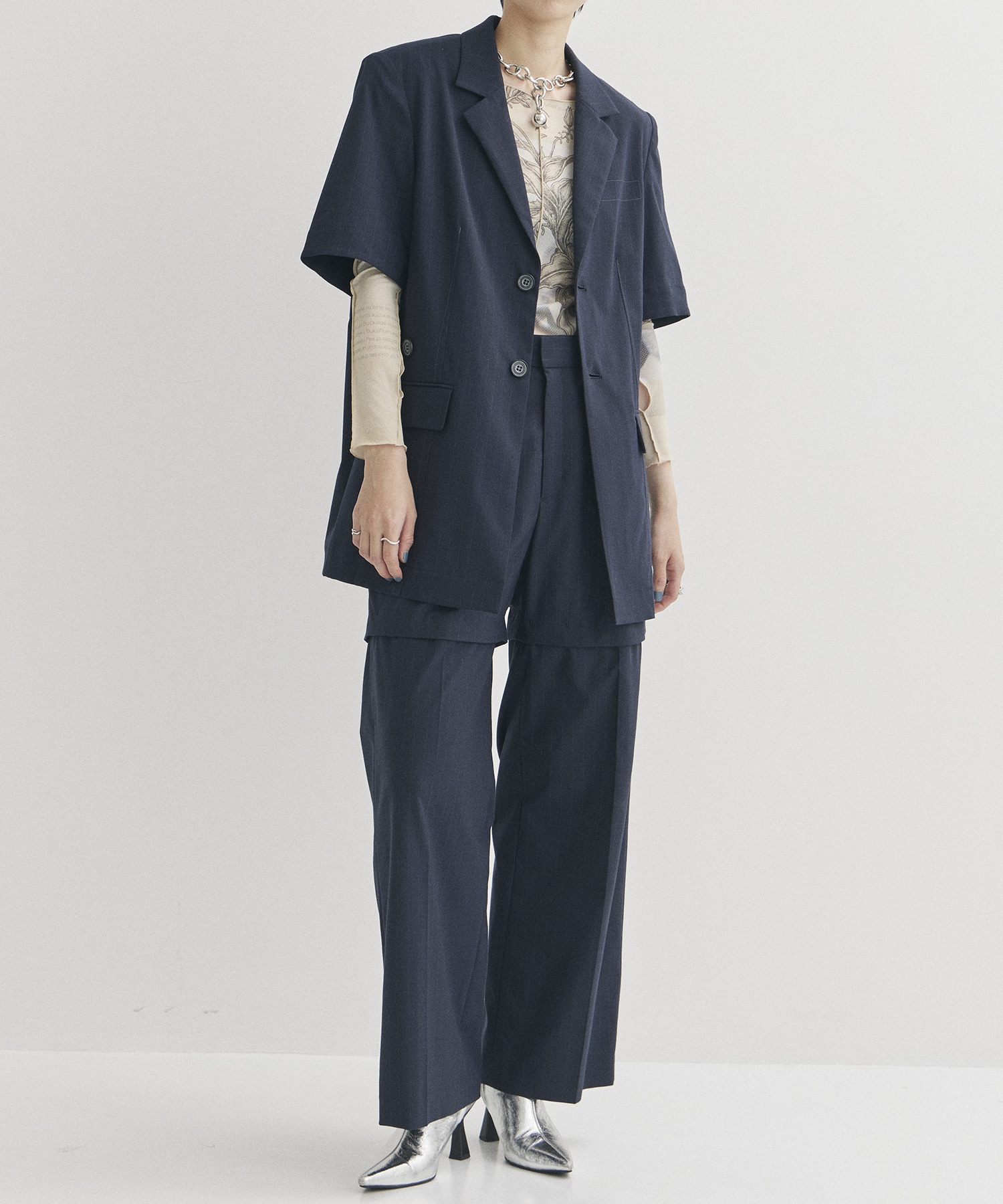 Pinstripe 2way Length Trousers STUDIOUS