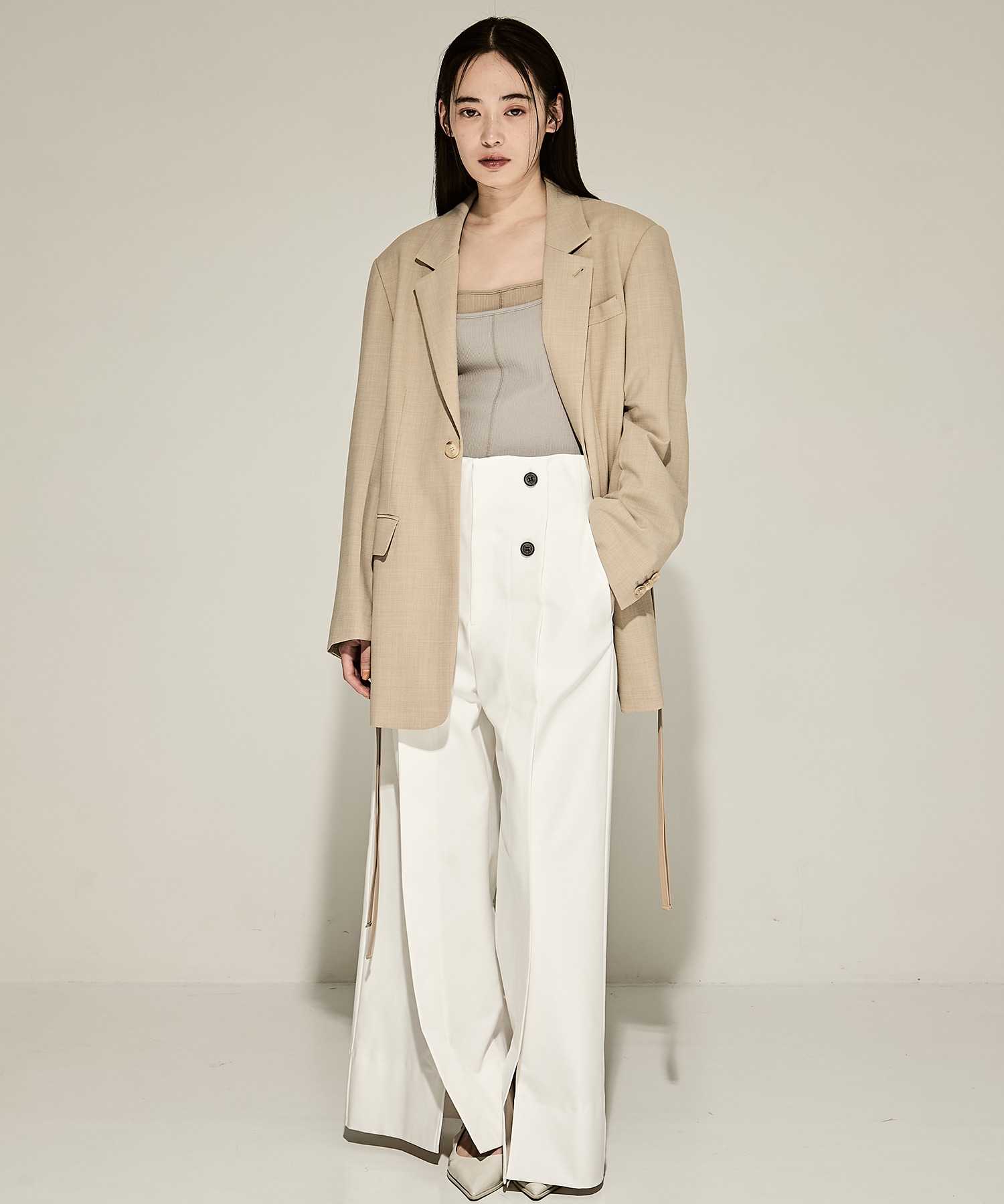Leather Belted Tailored Jacket STUDIOUS