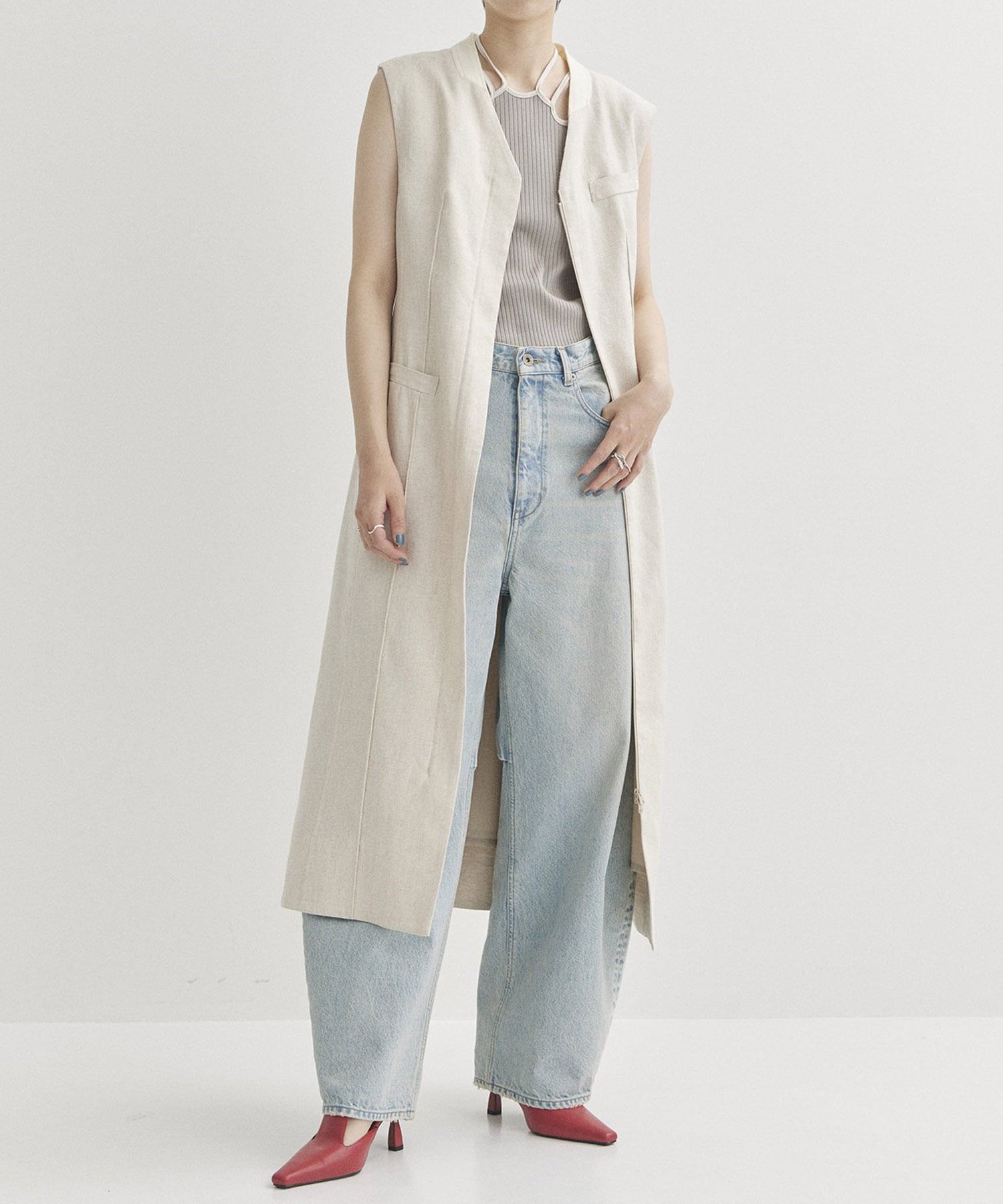Tailored Linen Gilet Dress STUDIOUS