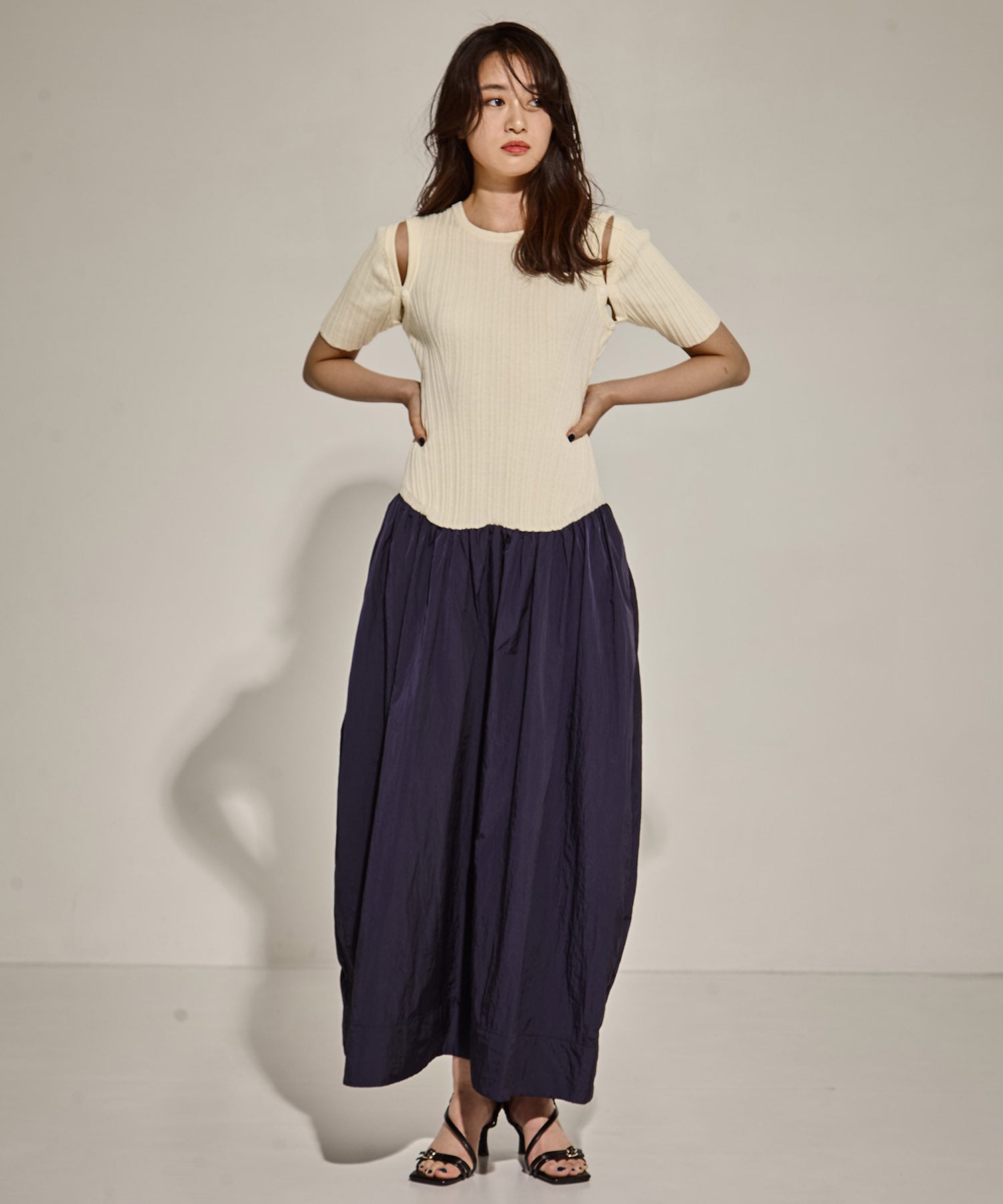 2way Sleeve Knit Dress STUDIOUS